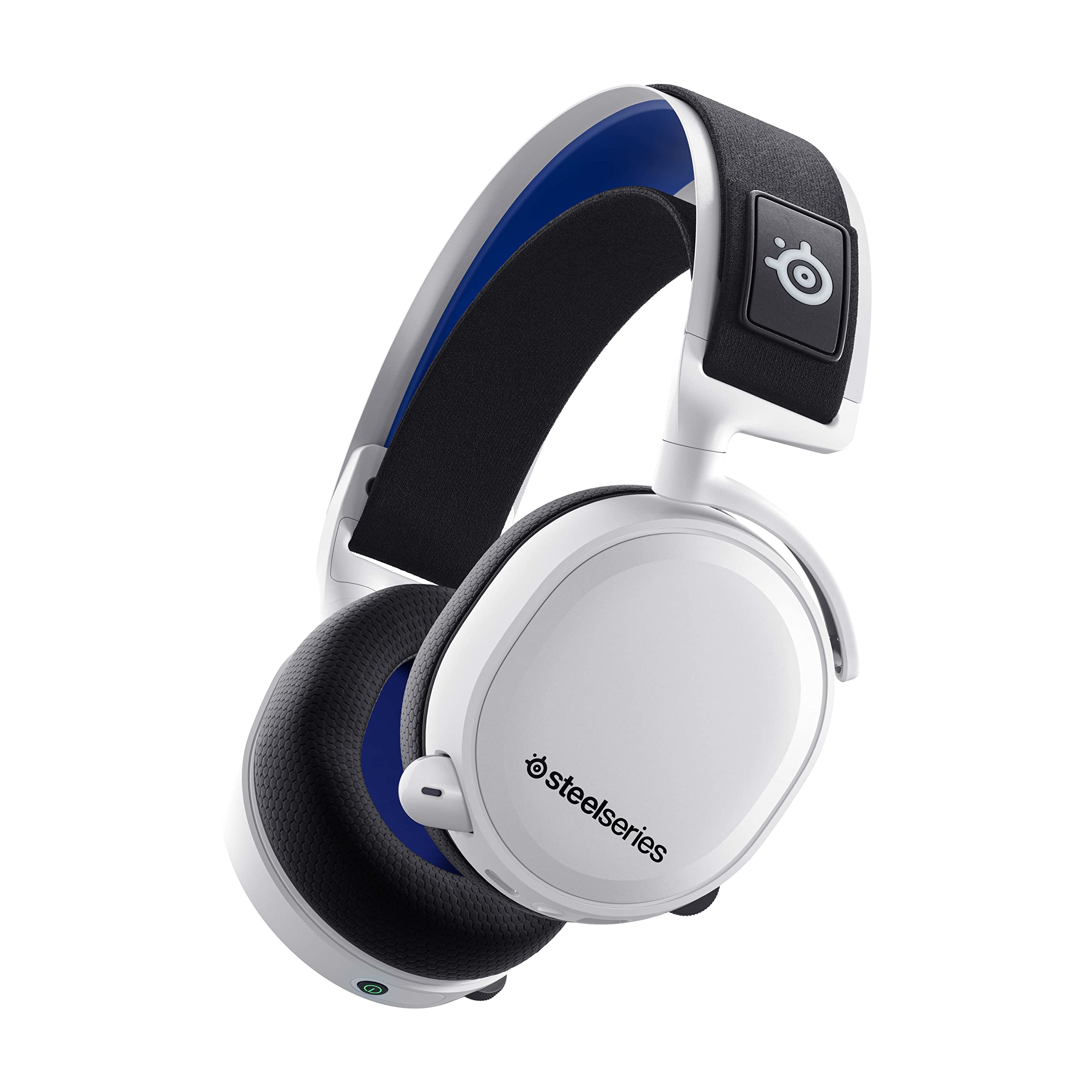 هدست بازی بی‌سیم SteelSeries Arctis 7P+ - بدون از دست دادن اتصال 2.4 گیگاهرتز - عمر باتری 30 ساعته - USB-C - صدای سه بعدی - برای PS5، PS4، PC، Mac، اندروید و سوییچ - مدل سفید Artics 7P+ (Intl) بی‌سیم سفید