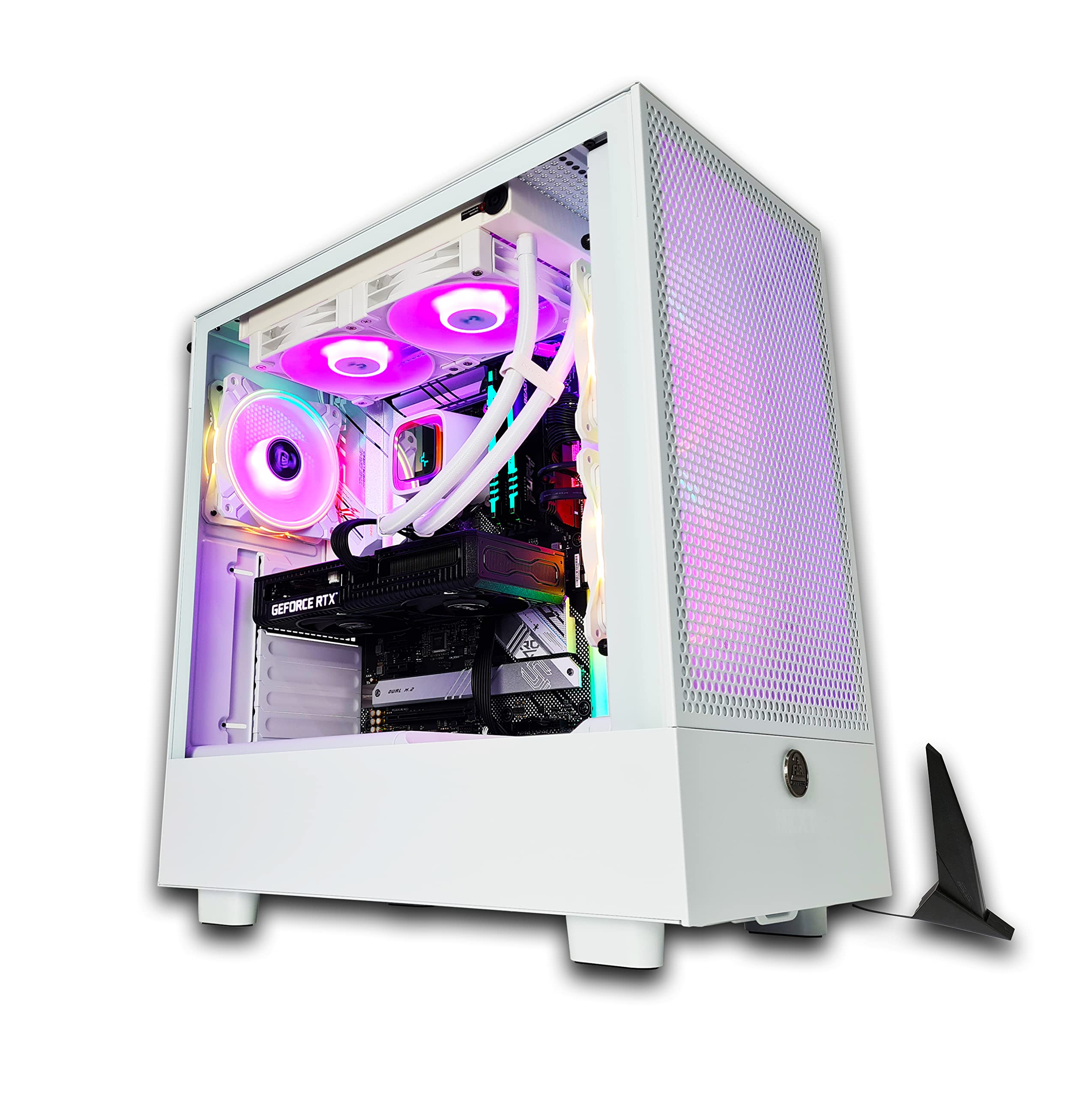 کامپیوتر بازی 2FR Premium ROG STRIX Intel i7 با وای فای، i7-14700K، Nvidia RTX 4060Ti، 64GB DDR5، 2TB NVME M.2، ویندوز 11 حرفه‌ای، با N.Z.X.T H5 FLOW [T-876i] اینتل کور i7-14700K RTX 4060 Ti