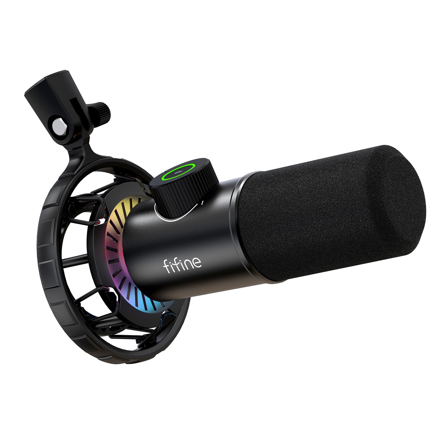 میکروفون بازی USB فیفینه، میکروفون داینامیک RGB برای کامپیوتر، دکمه ساکت و درگاه هدفون ۳.۵ میلی‌متری، میکروفون کاردیوید Plug and Play برای استریمینگ، پادکستینگ، یوتیوب K658 مشکی