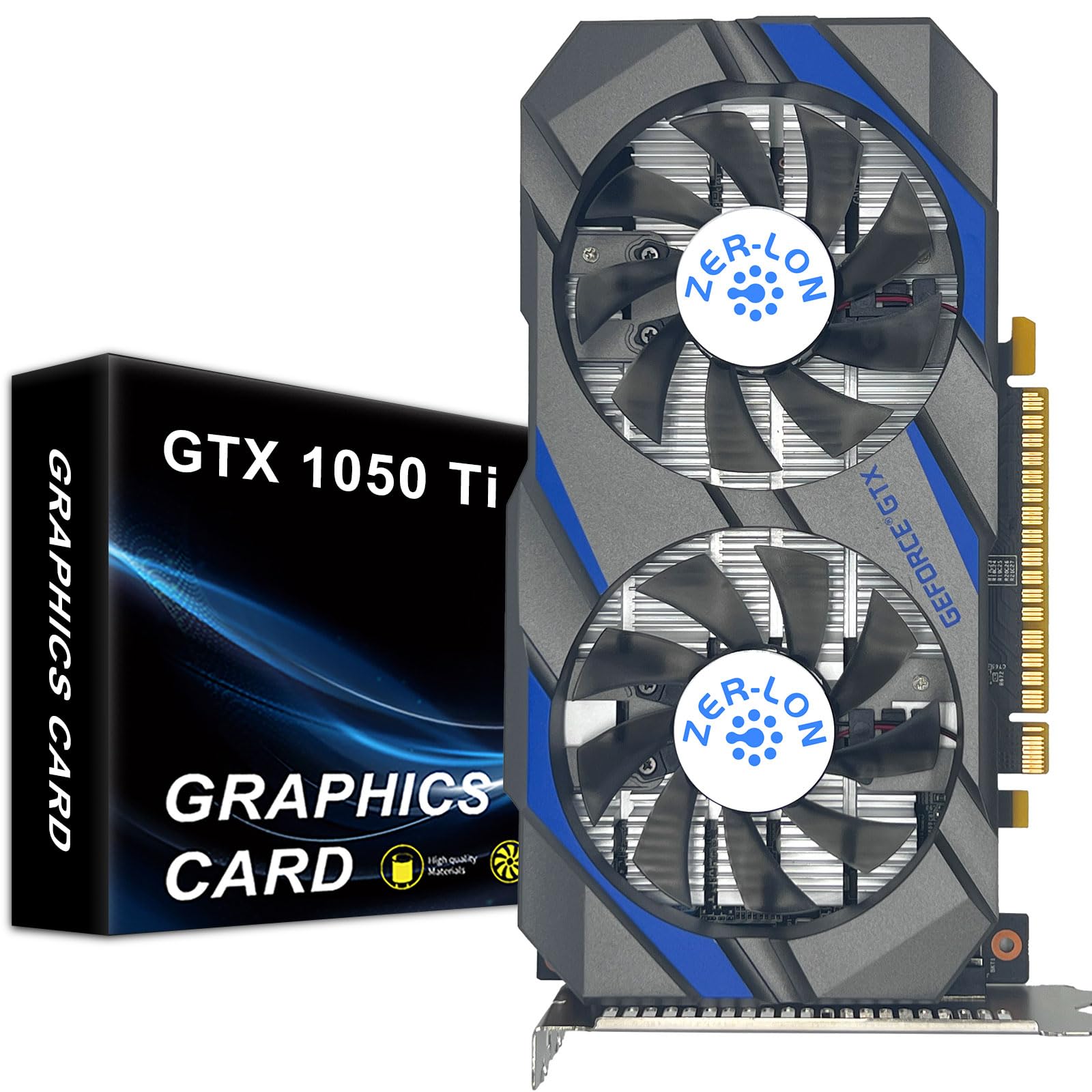 کارت گرافیک ZER-LON GeForce GTX 1050 Ti، 4 گیگابایت 128 بیتی GDDR5، PCI Express 3.0 x16، DVI-D/HDMI/DP، 7680x4320@60Hz، کارت گرافیک گیمینگ برای دسکتاپ، پشتیبانی از G-Sync، GPU Boost، DirectX 12 و NVIDIA Ansel