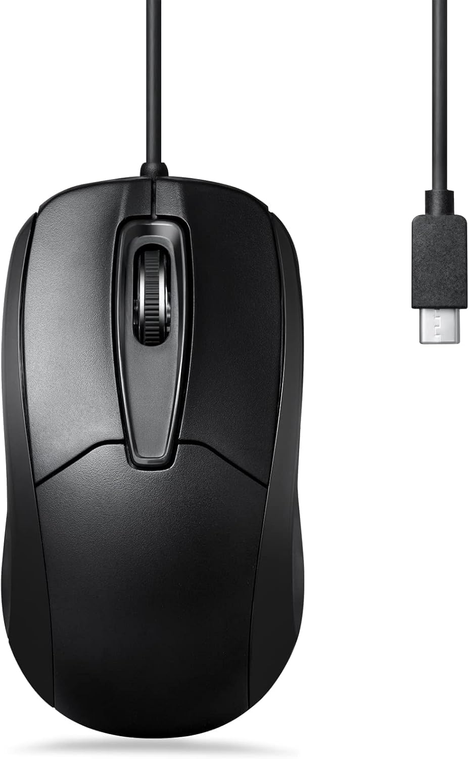 ماوس اپتیکال سیمی Perixx PERIMICE-209C با درگاه USB نوع C - کابل 5.9 فوتی - 1000 نقطه در اینچ - کلاسیک سیاه
