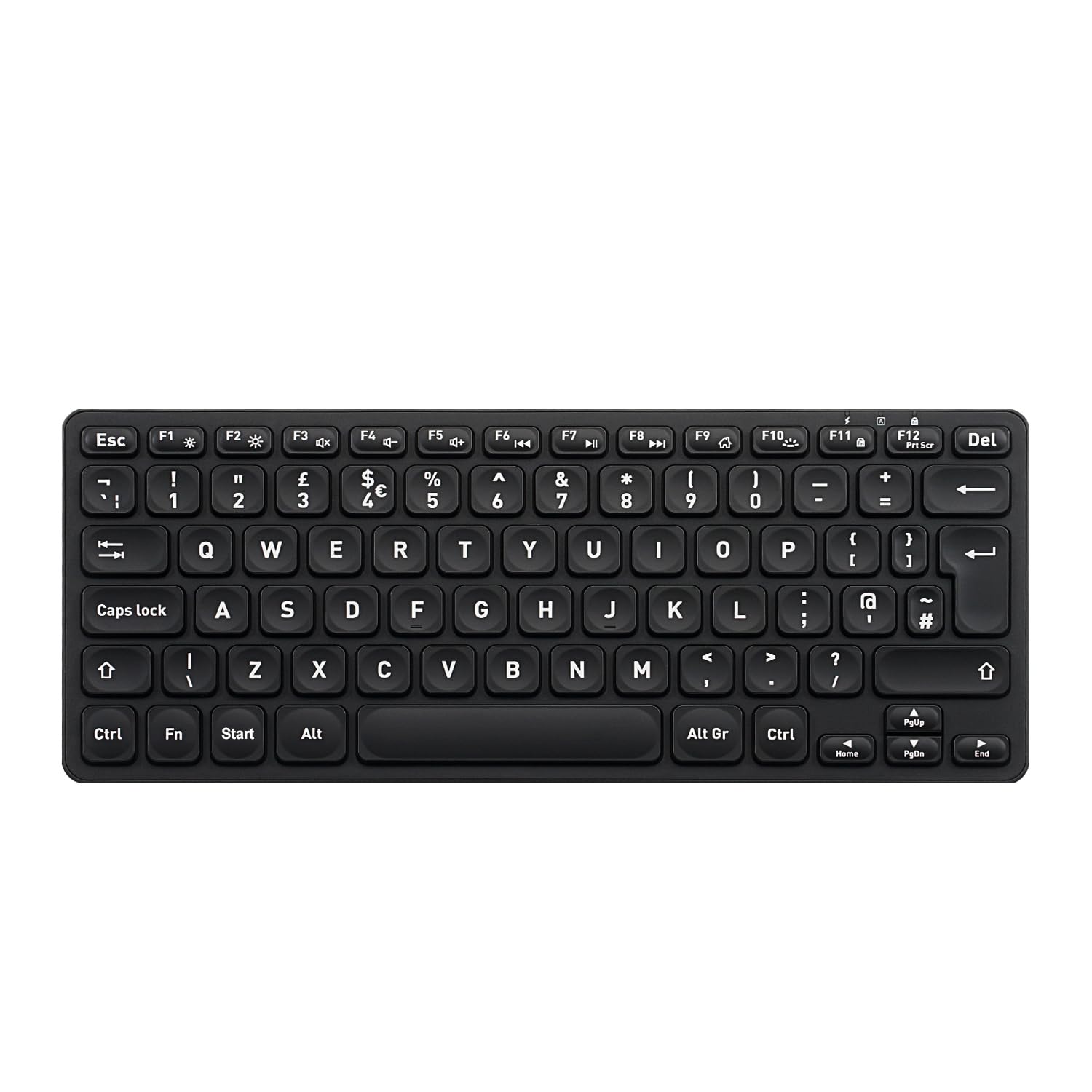 Perixx PERIBOARD-732B کیبورد مینی بی‌سیم ۲.۴ گیگاهرتز با نور پس‌زمینه، کلیدهای ایکس تیپ اسکیزور، نور پس زمینه سفید، QWERTY انگلیسی، مشکی