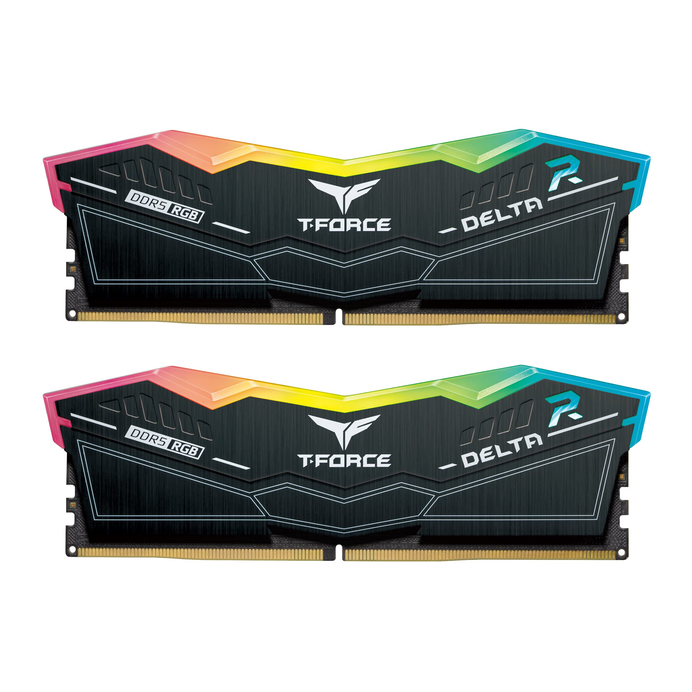 تیم‌گروپ T-Force Delta RGB DDR5 رم 32GB (2x16GB) 6000MHz PC5-48000 CL38 اینتل XMP 3.0 و سازگار با ای ام دی اکسپلورر ماژول حافظه رم دسکتاپ سیاه FF3D532G6000HC38ADC01 32GB (2x16GB) DDR5 6000MHz 38-38-38-78 سیاه