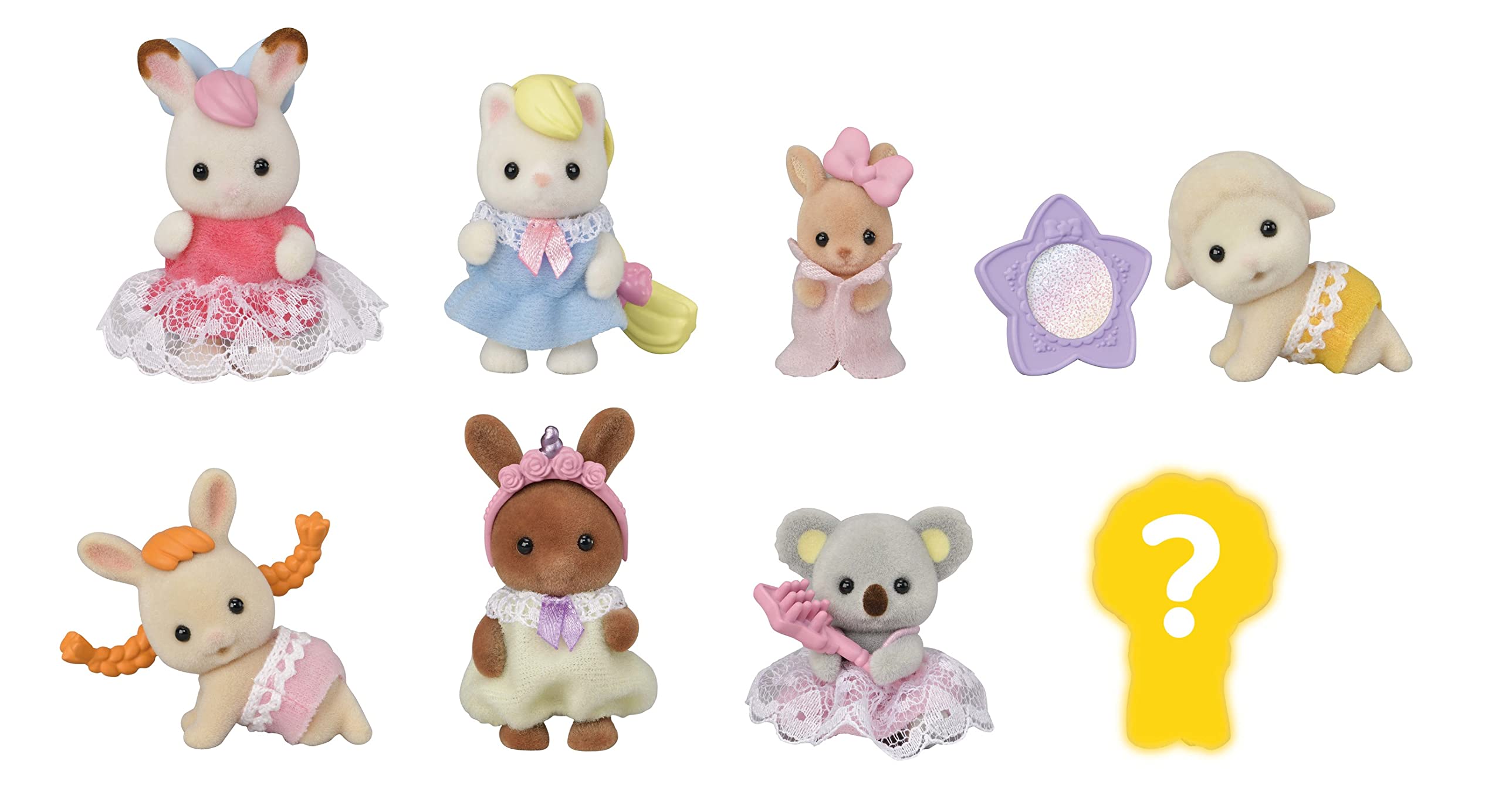 کیسه‌های ناگهانی Calico Critters سری موضوع مو Fun Hair Baby Blind Bags