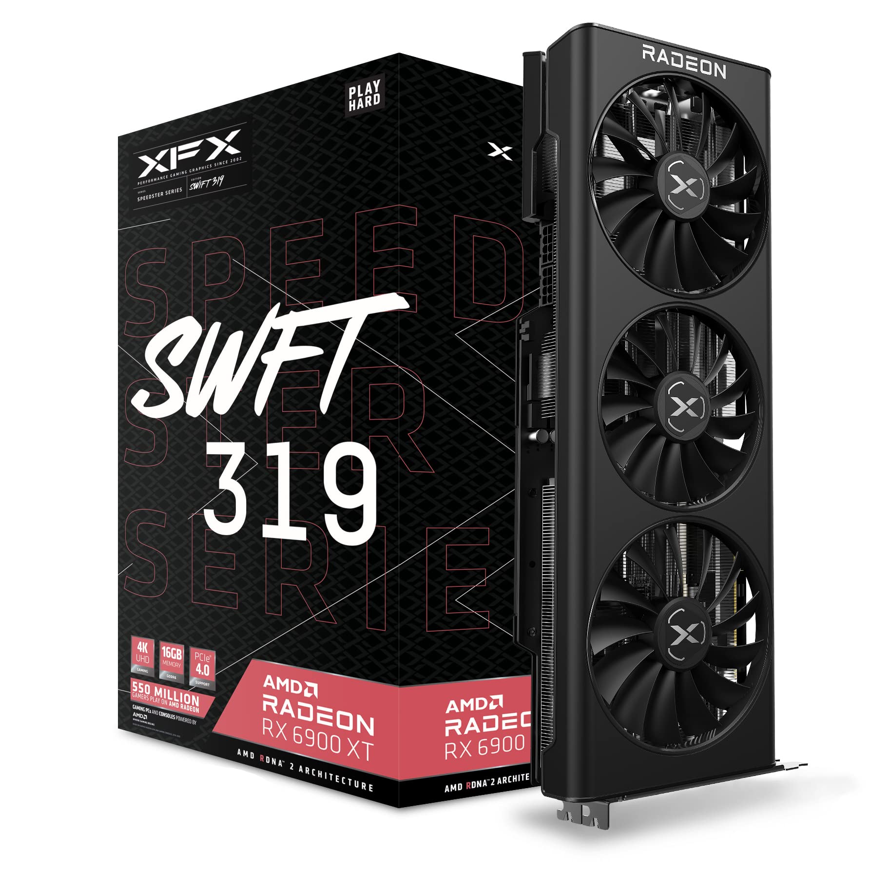 کارت گرافیک بازی XFX SPEEDSTER SWFT 319 AMD Radeon™ RX 6900 XT CORE با 16GB GDDR6 HDMI 3xDP، AMD RDNA™ 2
