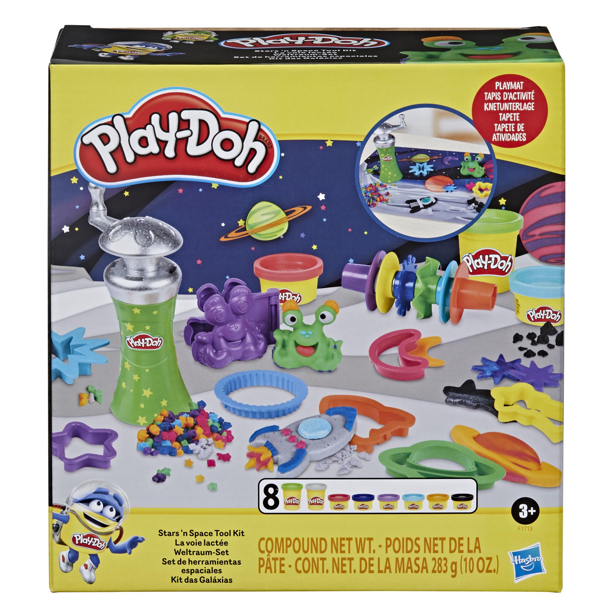 جعبه ابزار ستارگان و فضا Play-Doh Play Doh - شامل 8 رنگ Play Doh، 10 ابزار و یک تخته رنگی