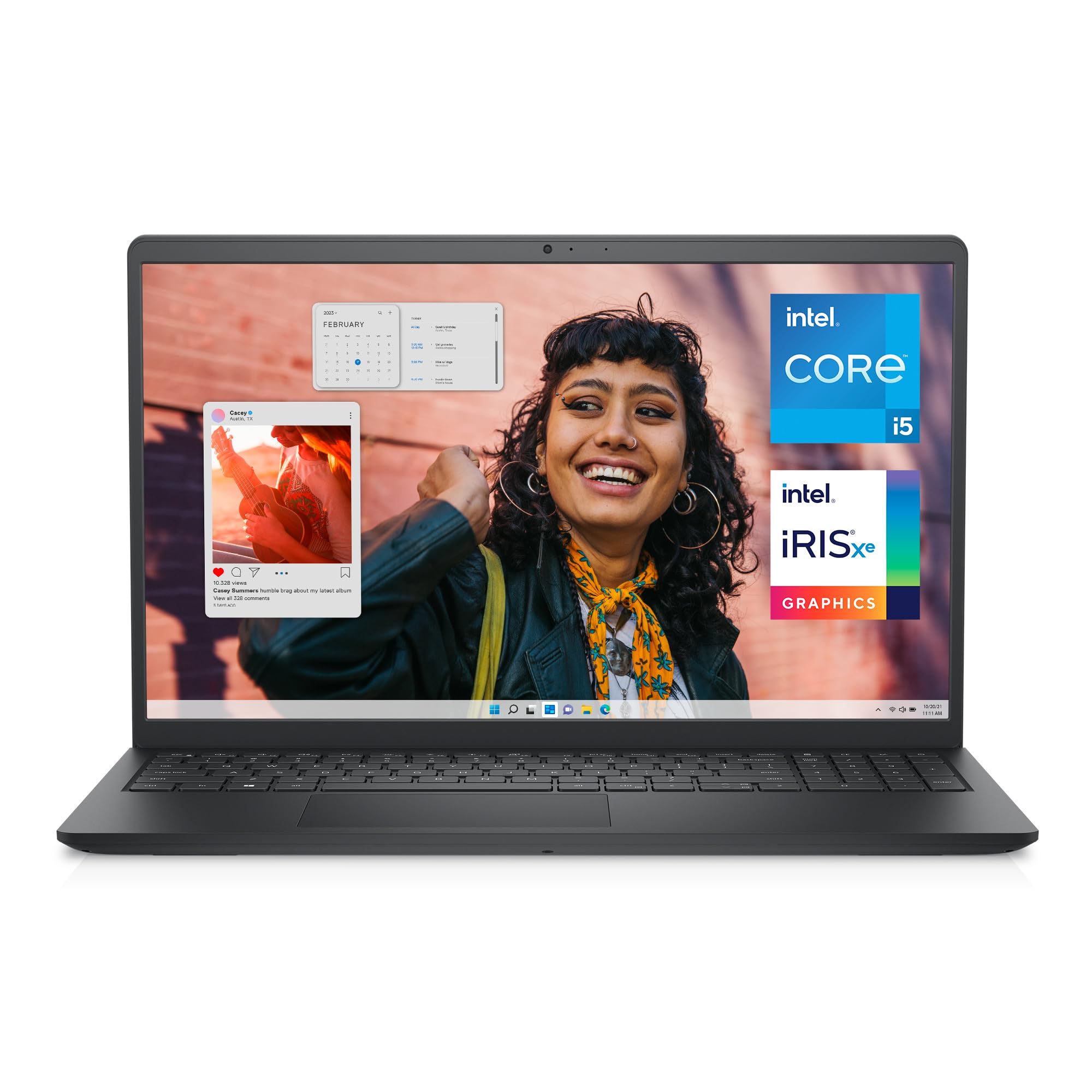 لپ تاپ Dell Inspiron 3530 - نمایشگر لمسی 15.6 اینچی FHD (1920 × 1080)، Intel Core i5-1335U، 16GB RAM DDR4، 512GB SSD، گرافیک Intel Iris Xe، ویندوز 11 هوم - کربن سیاه (ارتقاء یافته)