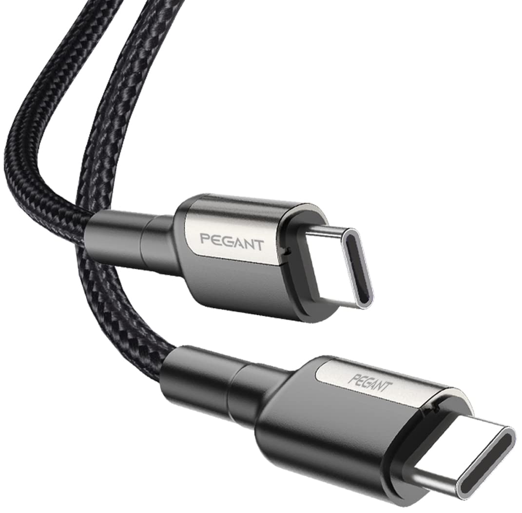 کابل PEGANT USB C شارژ سریع 100 وات با روکش نایلون بافته شده، پشتیبانی از انتقال توان PD نوع C برای iPhone 15، iPad Pro/mini، MacBook Pro/Air، Samsung S23/S22/S20/S21/S10، Pixel، OnePlus و ... (100W 2M)