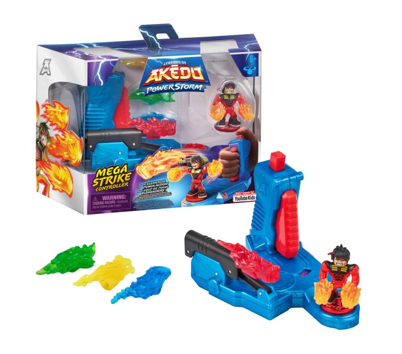 کنترلر ضربان عنصری با قدرت نهفته Legends of Powerstorm Mega Strike از Akedo | عملکرد Turbo Chux Action Figure | انحصاری از آمازون