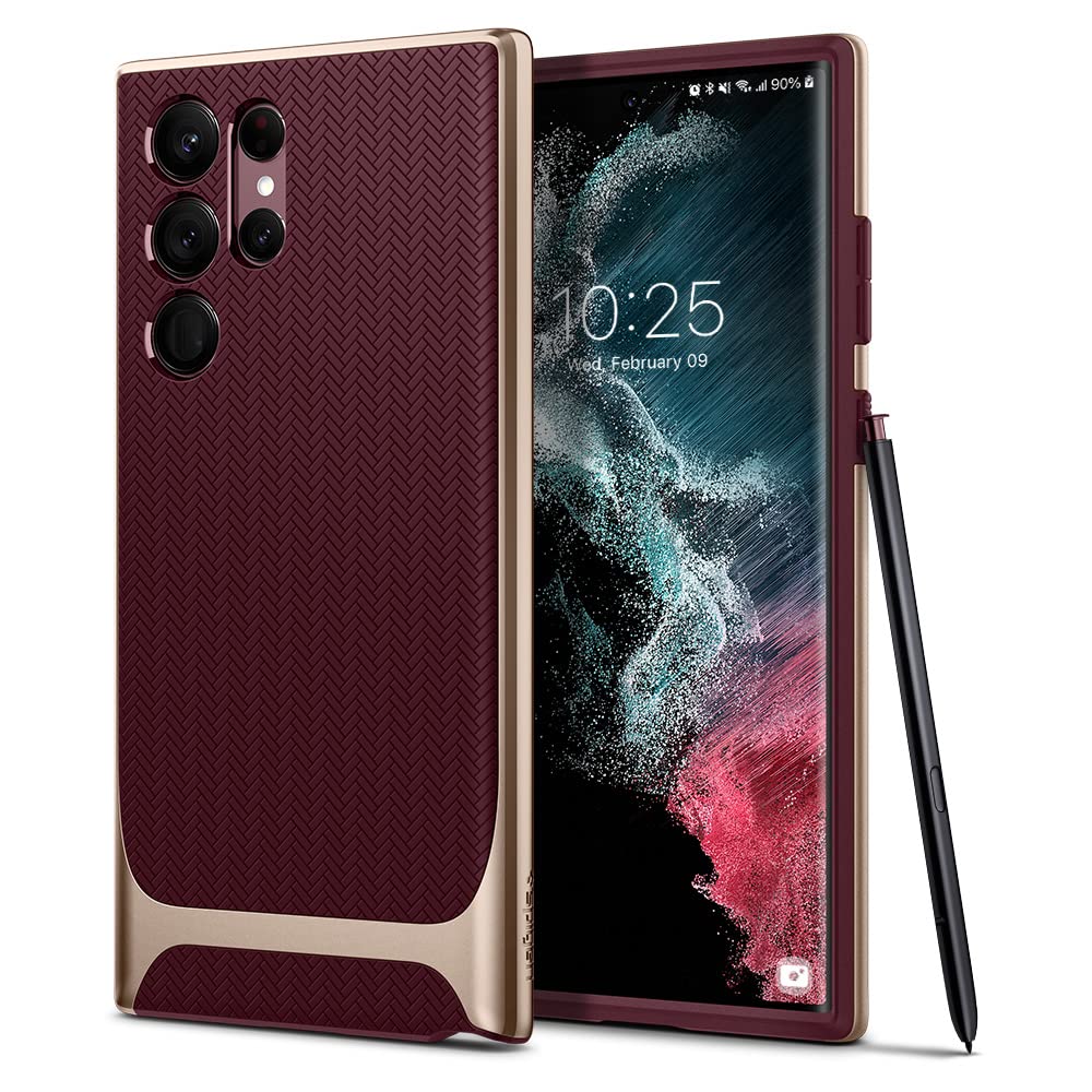 کاور محافظ Spigen Neo Hybrid طراحی شده برای Samsung Galaxy S22 ULTRA (2022) - بورگوندی