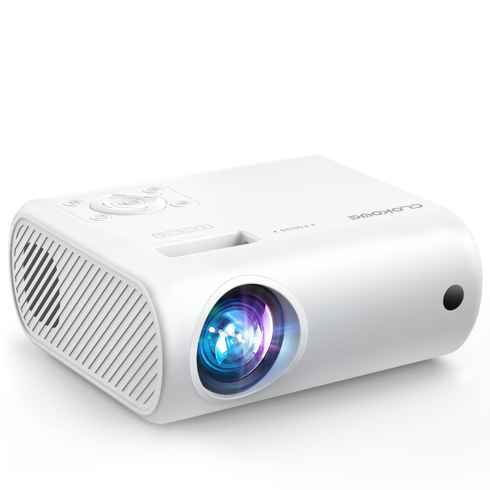پروژکتور کوچک، پروژکتور قابل حمل CLOKOWE 2024 با 9000 لومن و کیفیت Full HD 1080P، پروژکتور فیلم با سازگاری با گوشی/تبلت/لپتاپ/کامپیوتر شخصی/تلویزیون استیک/باکس/درایو USB/کنسول بازی ارتقاء یافته 2024 با 9000 لومن