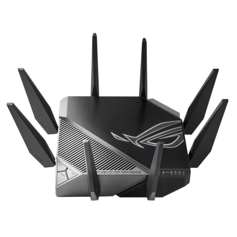 این یک پر واضح است. Asus WiFi 6 TriBand Gigabit Gaming Router ROG GTAXE11000 Rapture 802.11ax 1148,480,448,048 بیت بر ثانیه 1,010,010,002,500 بیت بر ثانیه پورت‌های اترنت LAN (RJ45) 5 موجود است. همچنین، این قابلیت MUMiMO را ندارد.