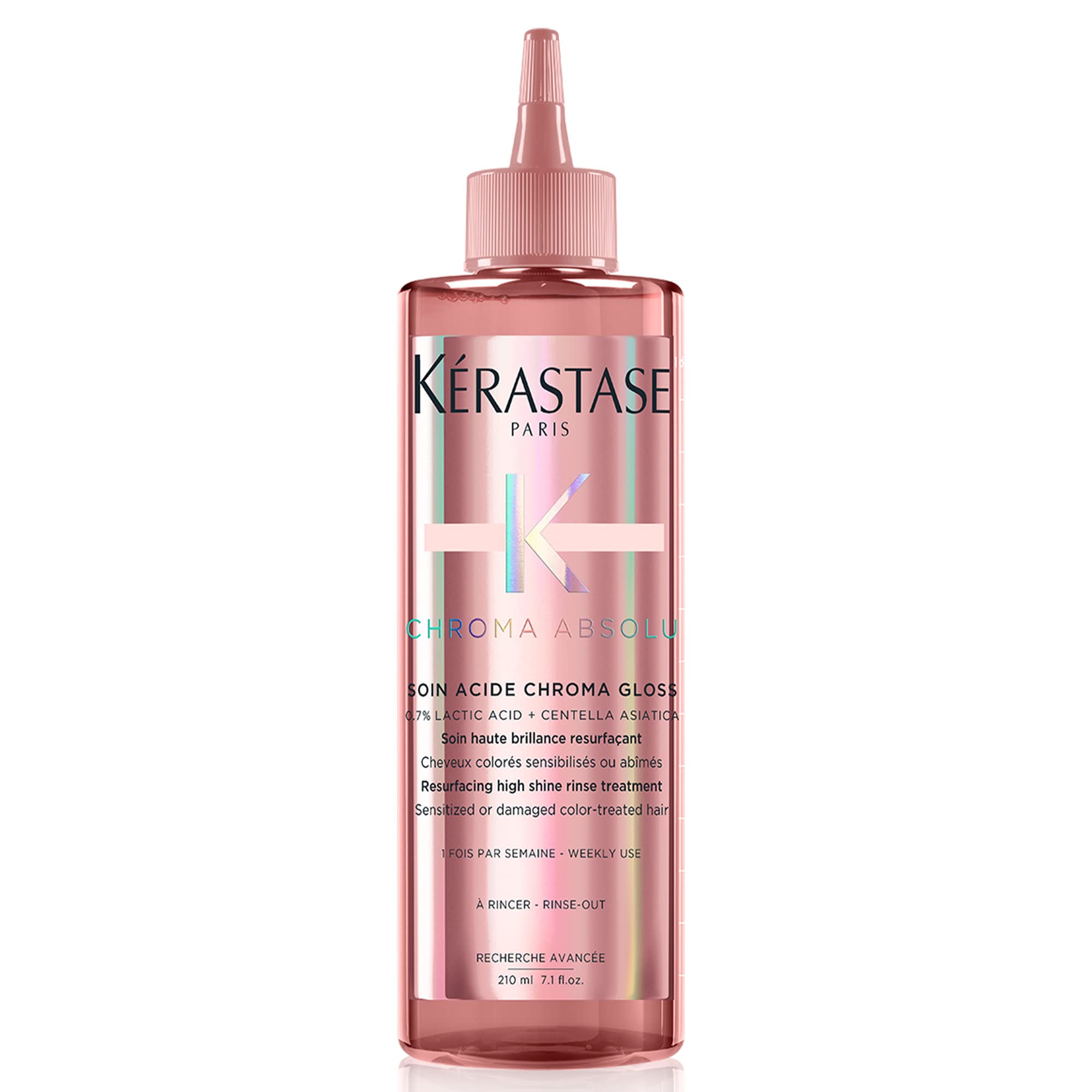 ضد موهای رنگی حساس یا آسیب دیده با حجم ۲۱۰ میلی لیتر Kérastase Chroma Absolu Resurfacing High Shine Rinse Treatment Fluid.