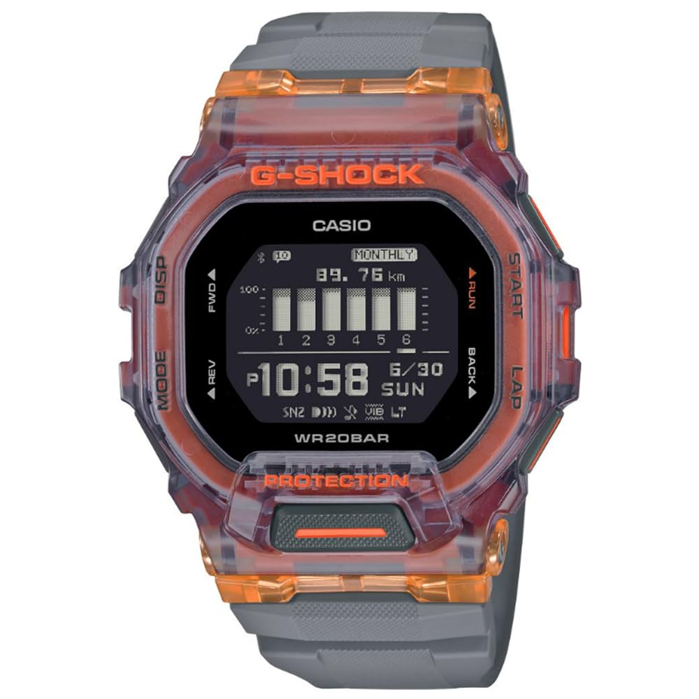 ساعت جهانی آنالوگ-دیجیتال Casio G-Shock رنگ خاکستری / نئون نارنجی / مشکی