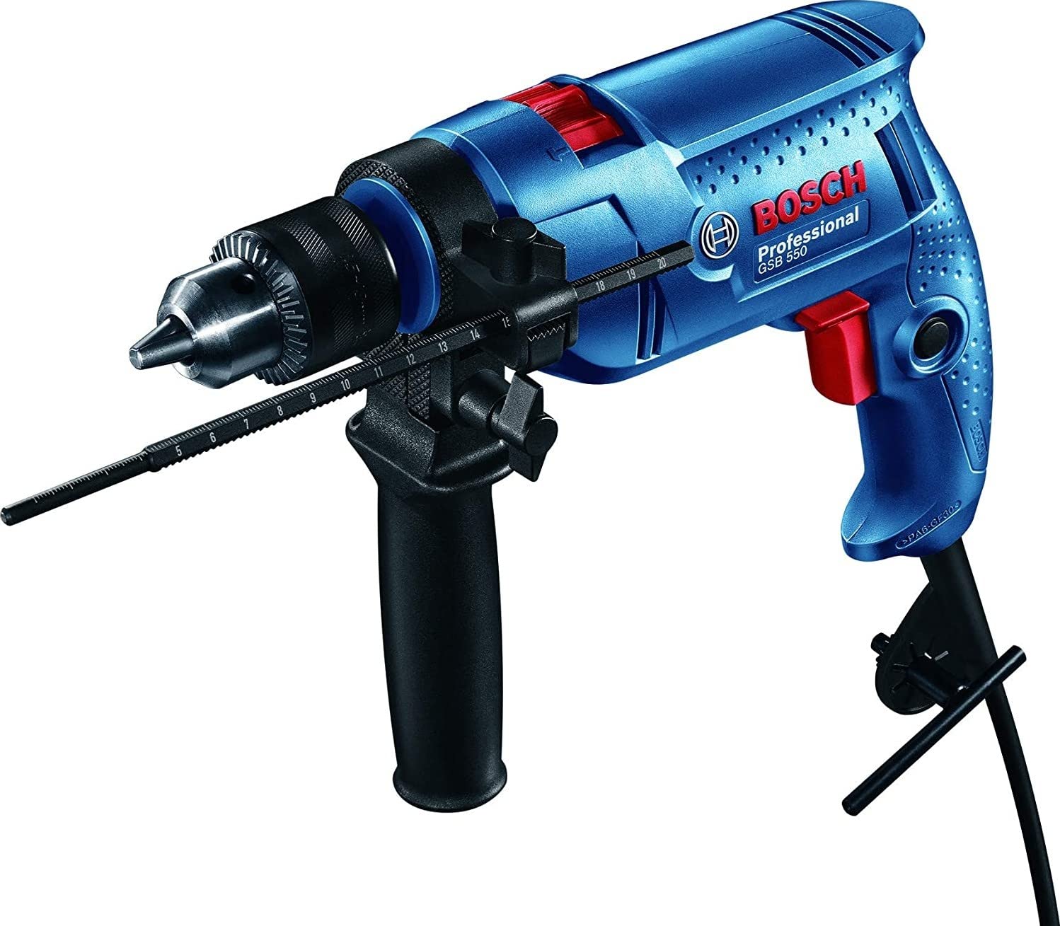 دریل ضربه‌ای Bosch GSB 550 با جعبه ابزار