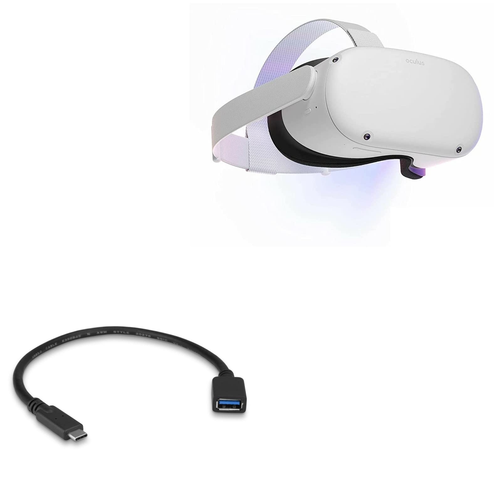 کابل BoxWave سازگار با Oculus Quest 2 - آداپتور توسعه USB، اضافه کردن سخت‌افزار متصل شده از طریق USB به گوشی شما