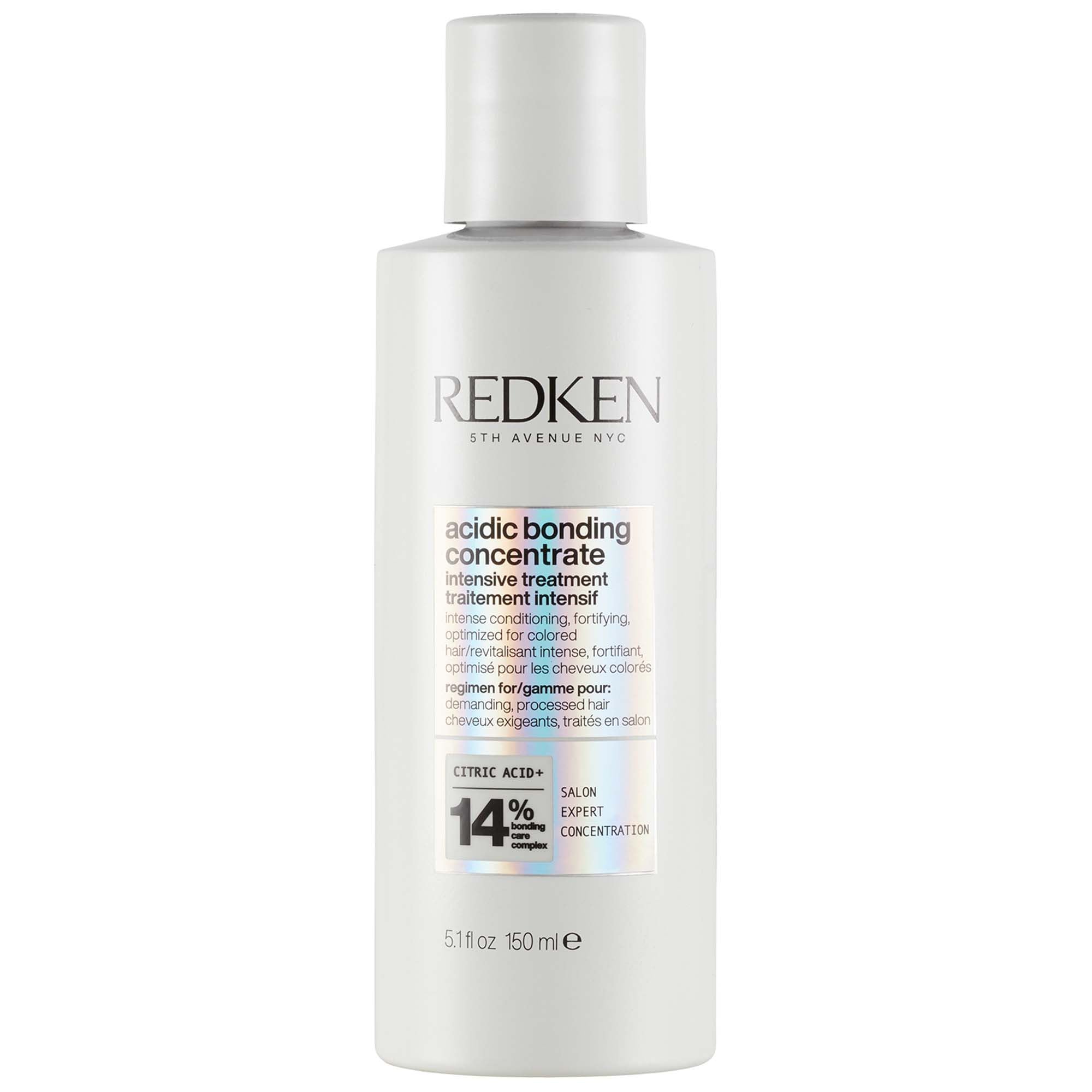 غلظت اسیدی Redken Acidic Bonding Concentrate - مراقبت شیمیایی یکپارچه - درمان غیرتخریبی قبل از فرآیند، محافظت و ترمیم اتصالات شکسته، مناسب برای موهای آسیب دیده، مراقبت از اتصالات، حجم 150 میلی‌لیتر