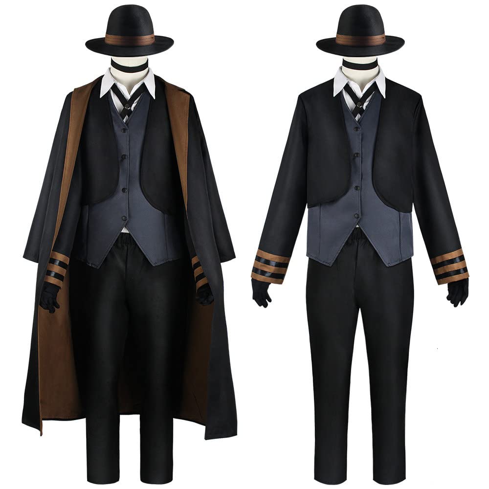 ست لباس تخت Bungo Stray Dogs Nakahara Chuuya Cosplay مجموعه کاخوانی ذغالی برای مردان و زنان بزرگسال مهمانی هالووین کارناوال
