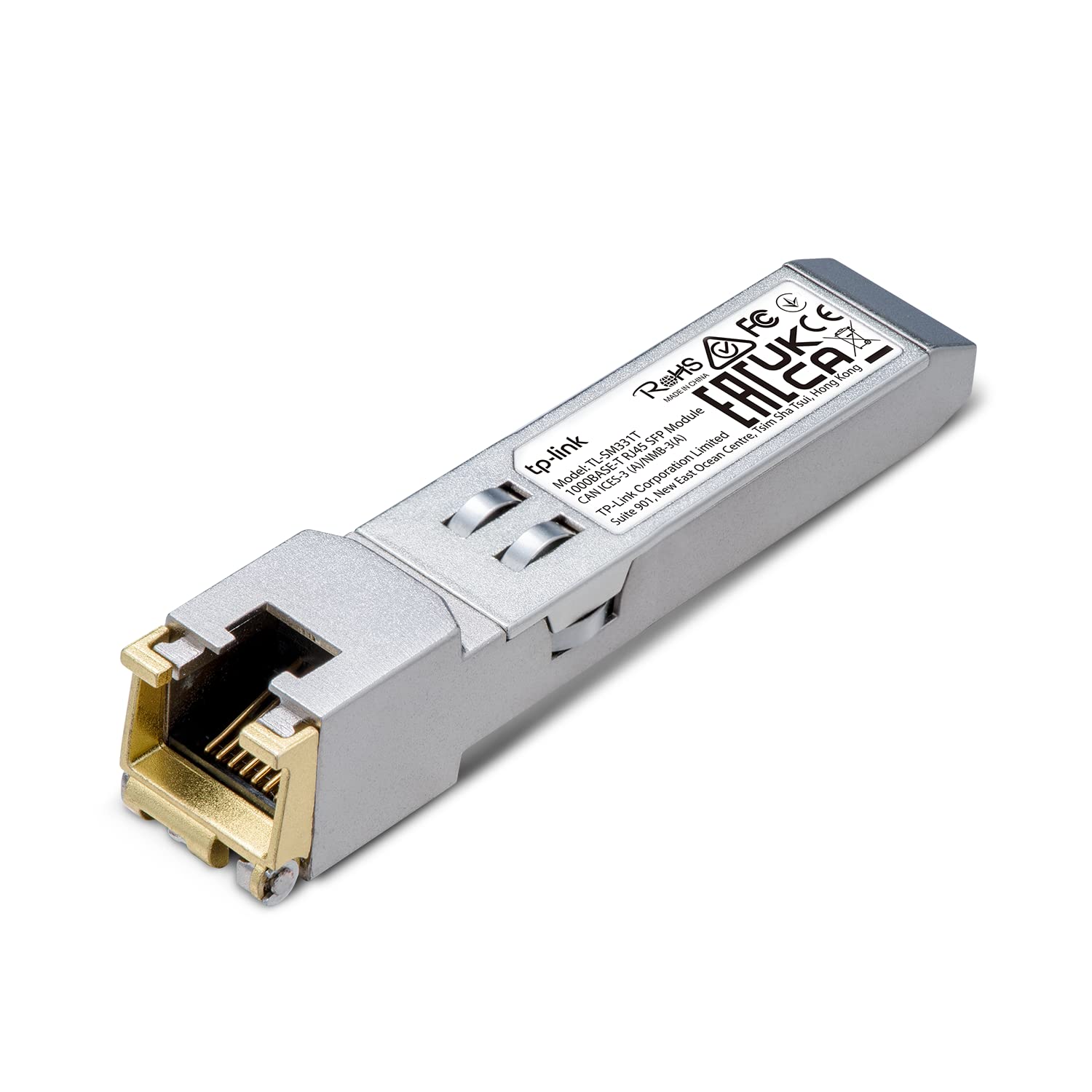 ماژول TP-Link TL-SM331T | 1000Base-T RJ45 SFP | تبدیل‌دهنده 1.25G Copper SFP | SFP به اترنت | پلاگ اند پلی | قابل تعویض در حالت روشن | فاصله تا 100 متر | محافظ فلزی مقاوم | سازگاری چندمنظوره گیگابیت