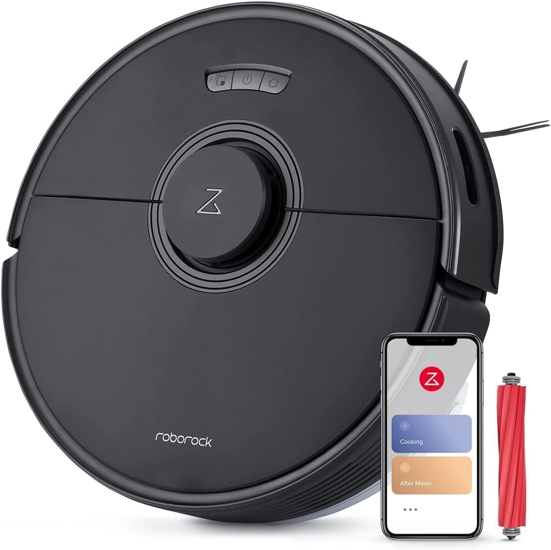 جاروبرقی رباتی Roborock Q7 Max با مپ، مکش قوی 4200 پاسکال، هدایت لیدار، نقشه‌برداری چند سطحی، مناطق بدون ورود و زون ممنوع‌الموپ، 180 دقیقه عملکرد، سازگار با الکسا، عالی برای موهای حیوانات خانگی (مشکی)