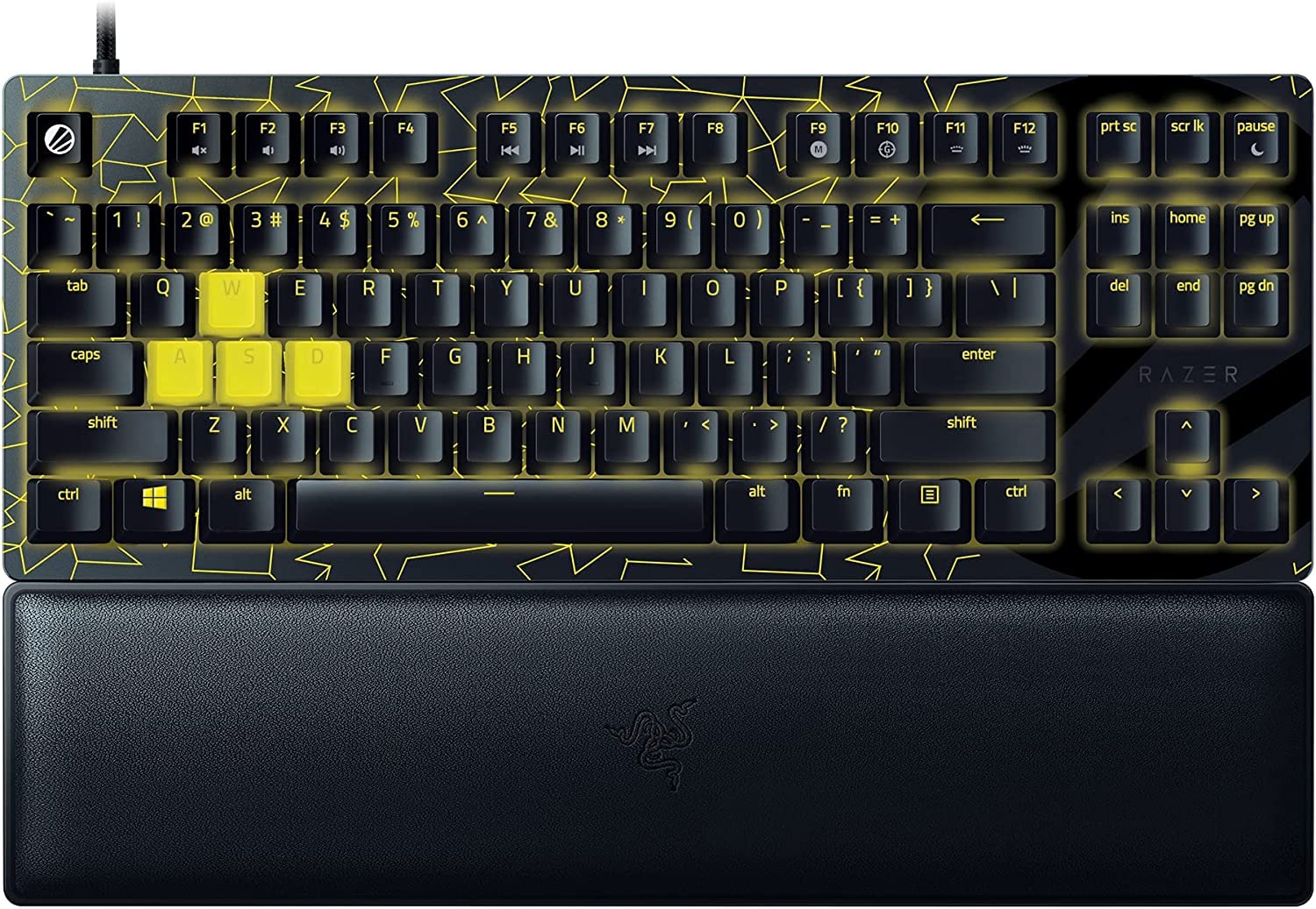کیبرد گیمینگ Razer Huntsman V2 TKL با سوئیچ‌های اپتیکال خطی سریع Gen2 با ساکت‌ساز صدا و نرخ پولینگ 8000Hz، مدل سیاه، RZ03-03941700-R3M1 با پیکربندی آمریکایی نسخه ESL Huntsman V2 TKL با سوئیچ خطی قرمز