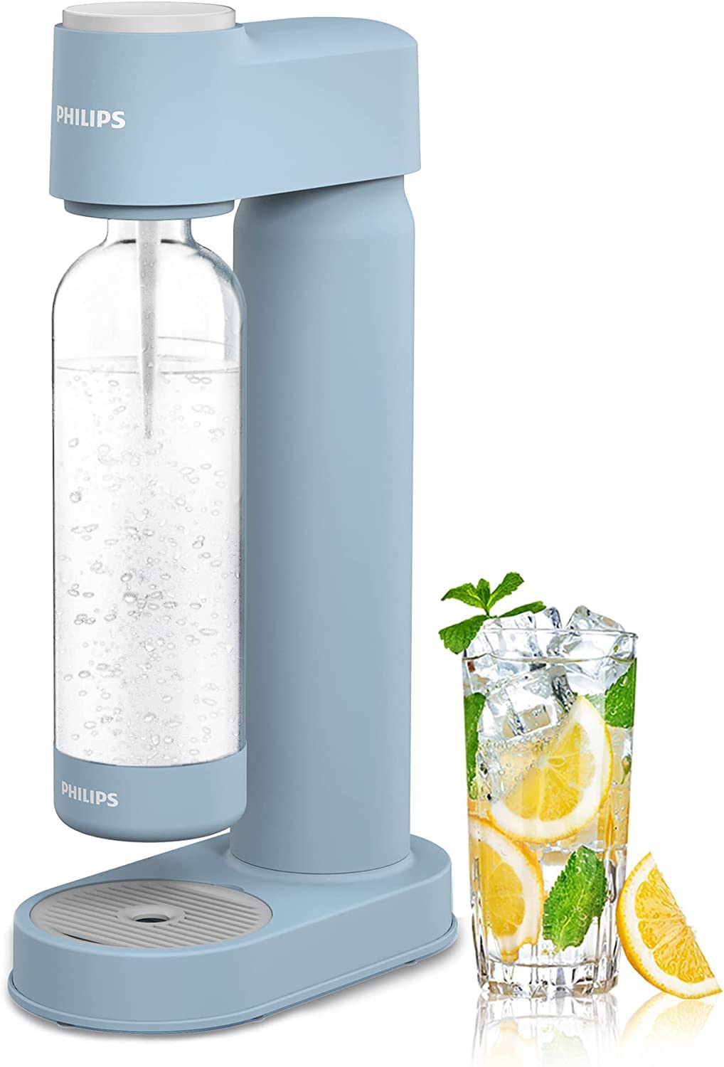 ماشین تولید آب گازدار PHILIPS Soda Maker سرفیس و یا RPC با بطری ۱ لیتری، تولید کننده آب گازدار سلتزر، سازگار با هر نوع میکروبولور پیچ نشان ۶۰ لیتر CO2 (وارد نشده) صورتی