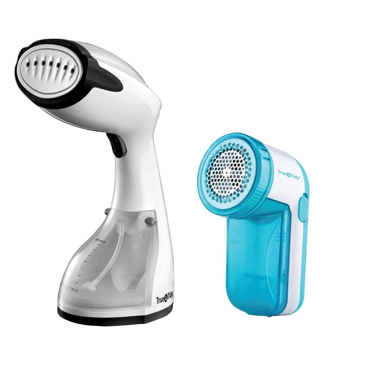 مجموعه بخاری دستی قدرتمند و دقیق True & Tidy Power Steam Press Travel Handheld Garment Steamer و دستگاه تخریب لکه‌ها و پاک‌کن لباس، از بین برنده چین و چروک‌های پارچه
