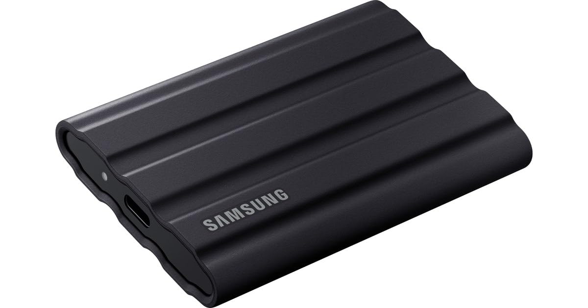 SAMSUNG T7 Shield درایو جامد تاشو قابل حمل USB 3.2 1 ترابایت، مقاوم در برابر آب IP65، SSD خارجی سازگار با کامپیوتر/مک/اندروید/کنسول‌های بازی، MU-PE1T0S/WW، 2023، رنگ مشکی T7 Shield 1TB Black