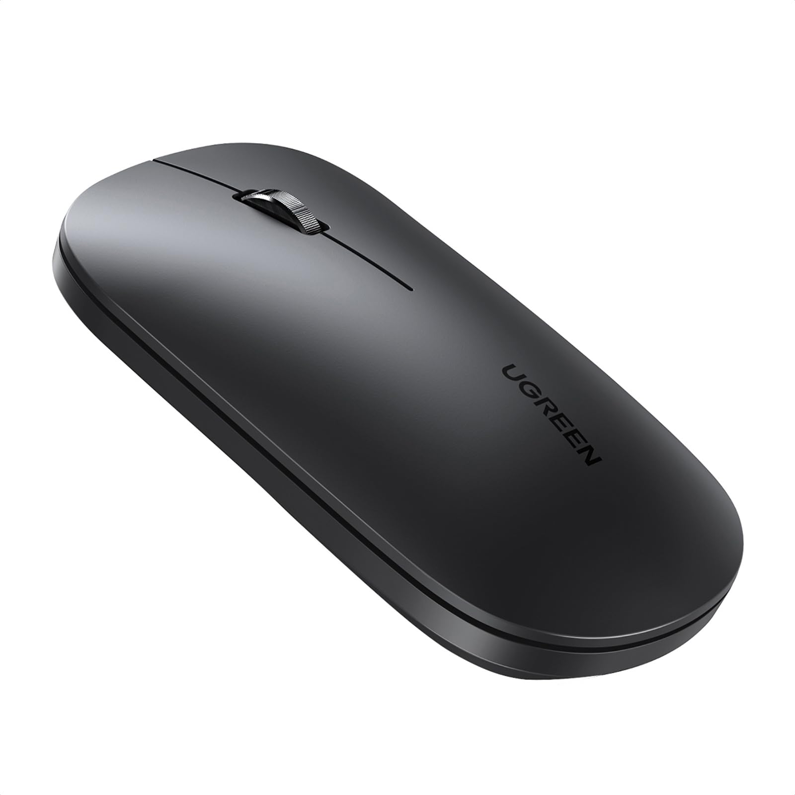 موشواره بی‌سیم یوگرین با تکنولوژی بلوتوث 5.0 و موشواره 2.4G دو حالتی USB مدل باریک بدون صدا ساکت برای لپ تاپ، موشواره قابل تنظیم با تا 4000 DPI مناسب برای مک بوک، اچ‌پی، ایسر، لنوو، تینک‌پد، دل و تبلت - رنگ مشکی