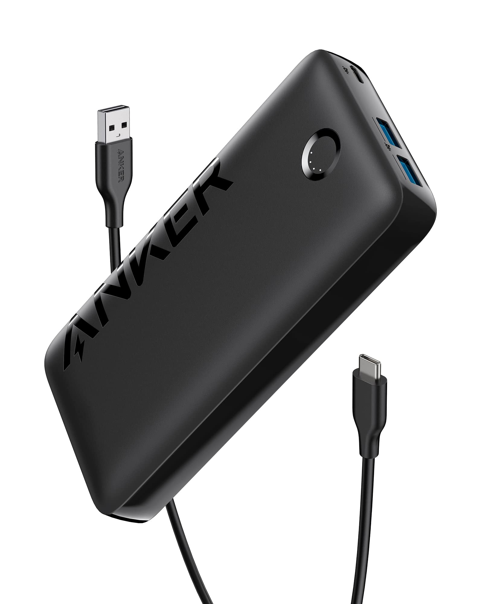 پاور بانک انکر، شارژر قابل حمل 20 وات با شارژ سریع USB-C، 335 (PowerCore 20K)، مخصوص آیفون سری 16/15/14، سامسونگ، آیپد پرو، ایرپاد، اپل واچ، هواوی، شیائومی، ردمی، ویوو، اپو، مشکی