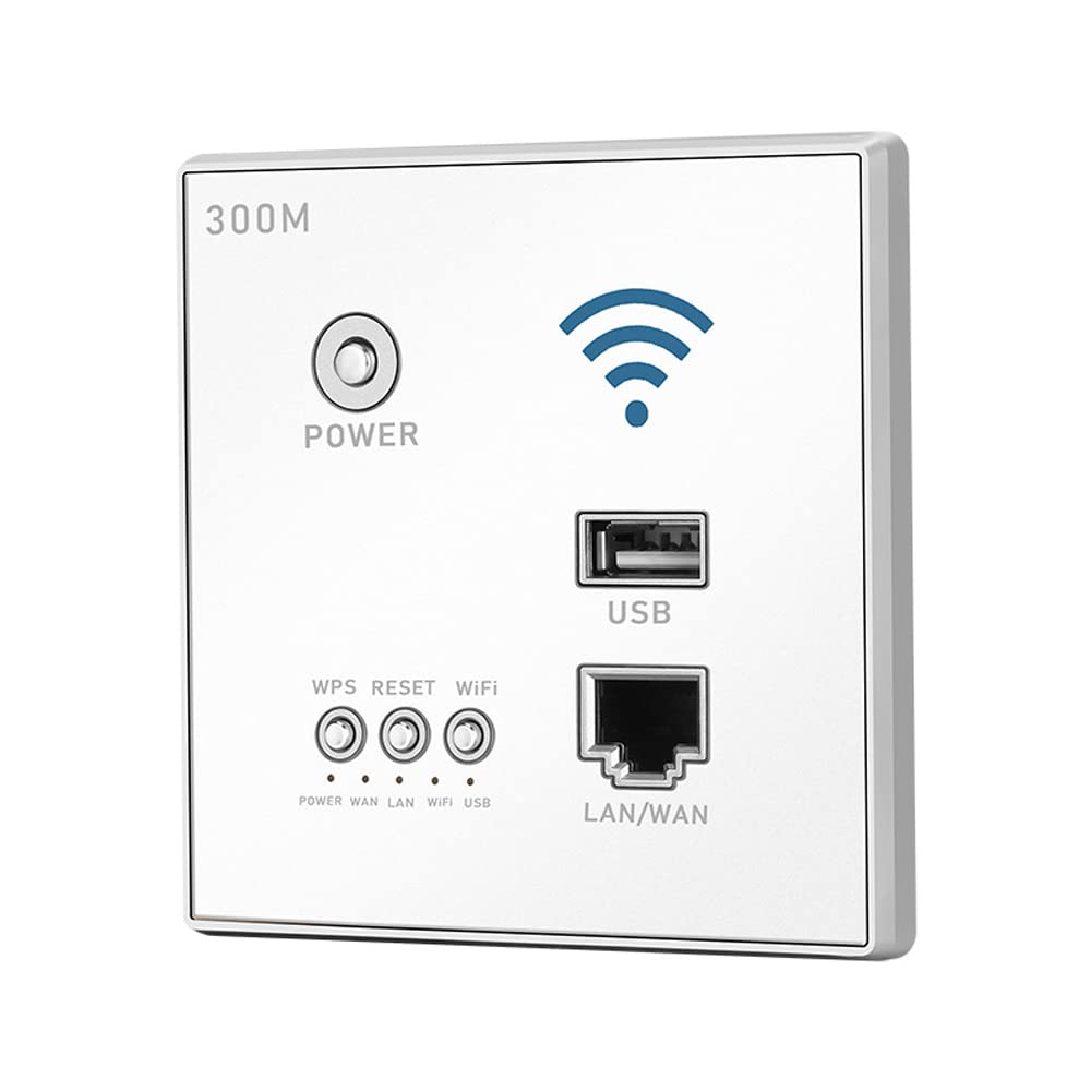 رادیووای روتر دیواری 300 مگابیت بر ثانیه با قابلیت دسترسی به نقطه دسترسی WiFi، روتر LAN شبکه سوئیچ LAN، روتر WiFi AP با رمزنگاری WPS، پورت USB و رنگ سفید