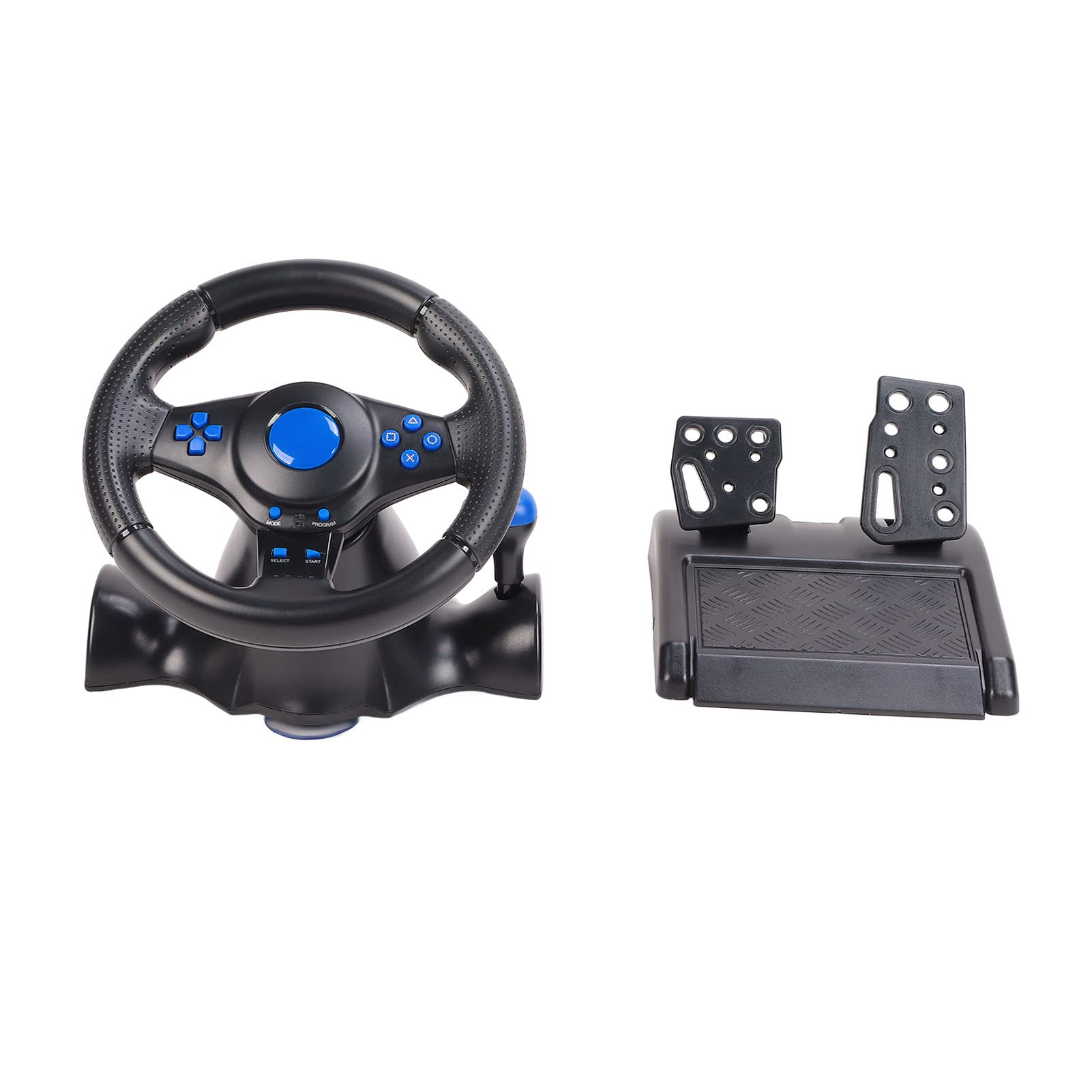 چرخ مسابقه‌ای ASHATA Driving Force Racing به همراه پدال، 7 در 1 ویبره باس USB چرخ بازی مسابقه‌ای با چرخش 180 درجه، برای PS4، برای PS3، برای Xbox One، برای Xbox 360، برای Switch، برای اندروید و کامپیوتر شخصی