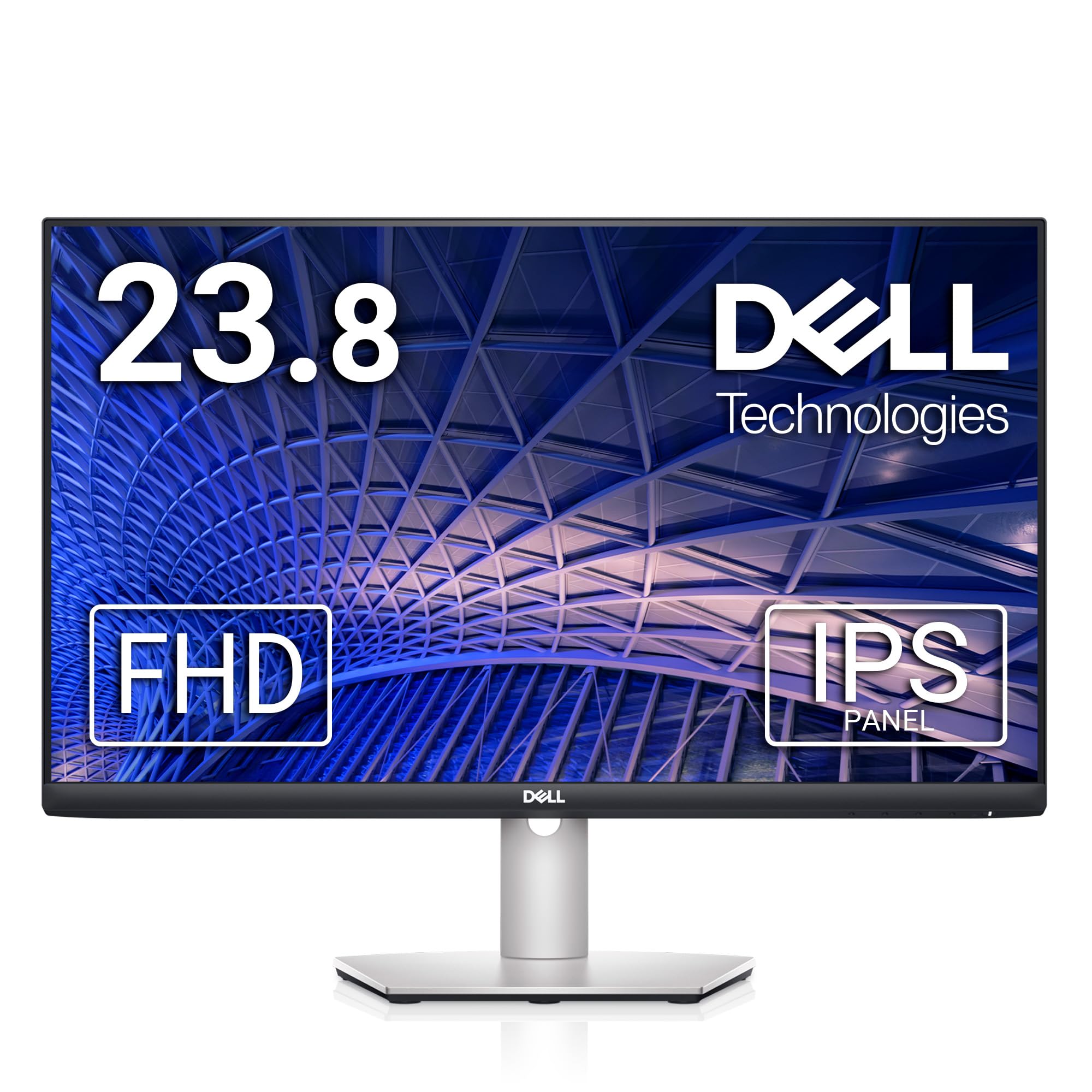 مانیتور دل اس2421 اچ اس، رزولوشن فول اچ دی 1920 در 1080، 24 اینچ LED 1080 پیکسل، 75 هرتز، دارای استند تنظیم‌پذیر، زمان پاسخ خاکستری به خاکستر 4 میلی‌ثانیه، فناوری AMD FreeSync، فناوری IPS، پورت HDMI، پورت DisplayPort، رنگ نقره‌ای، مانیتور 24 اینچی FHD 24 اینچی