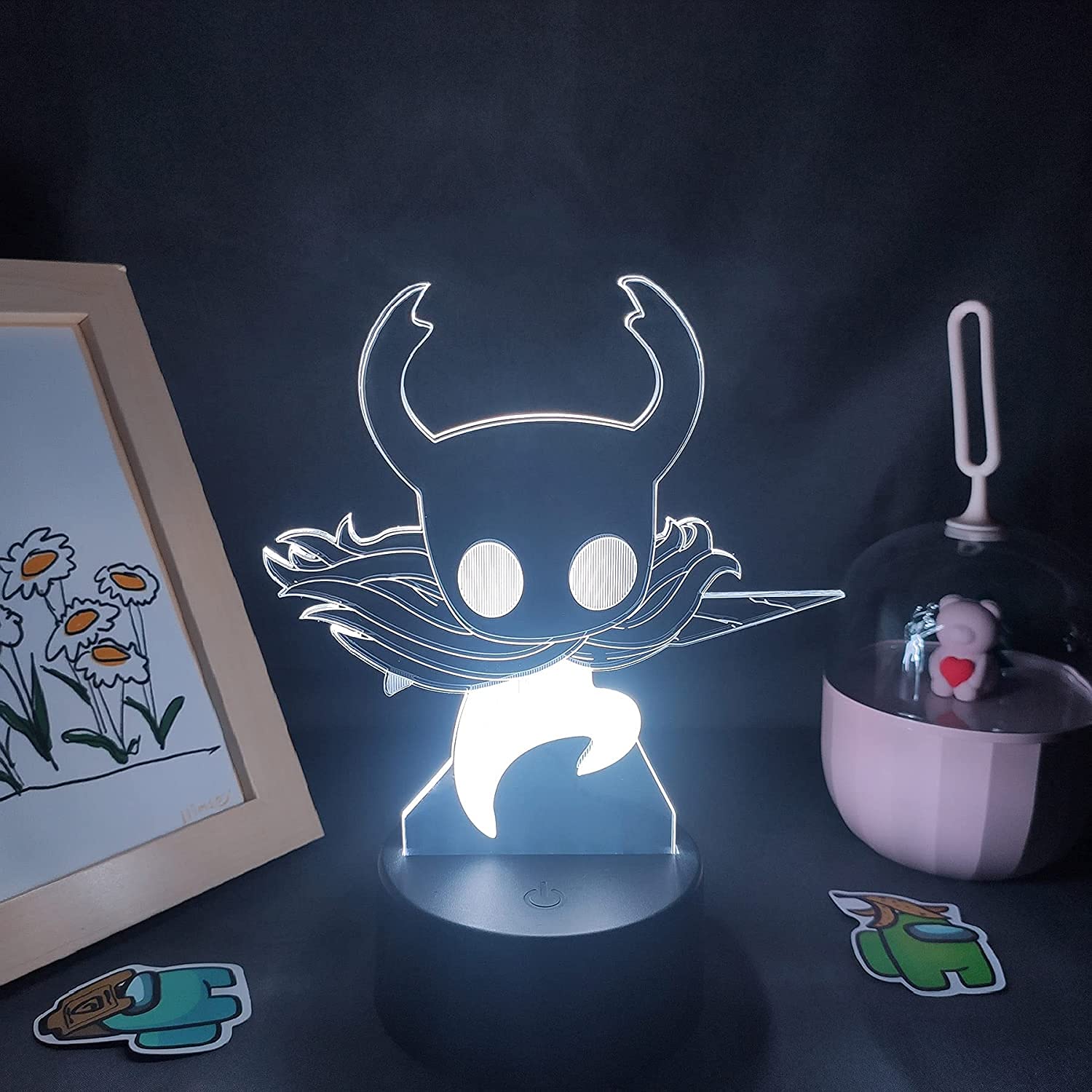 لامپ شب Hollow Knights LED بازی داغ چراغ شب 3D تصویرسازی انیمه Troupe Master Grimm چراغ بصری 3D تزیینات خانگی تماس با چراغ ریموت از راه دور 16 تغییر رنگ نورinq-34