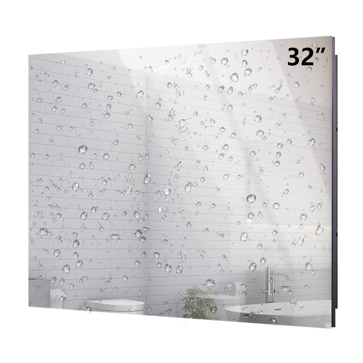 تلویزیون آیپی 66 اینچ Haocrown Haocrown با آینه حمام 32 اینچ، با تلویزیون هوشمند LED ضدآب دارای کیفیت 1080P، سیستم اندروید 11.0 داخلی، وای-فای، بلوتوث، HDMI، USB (مدل 2022)
