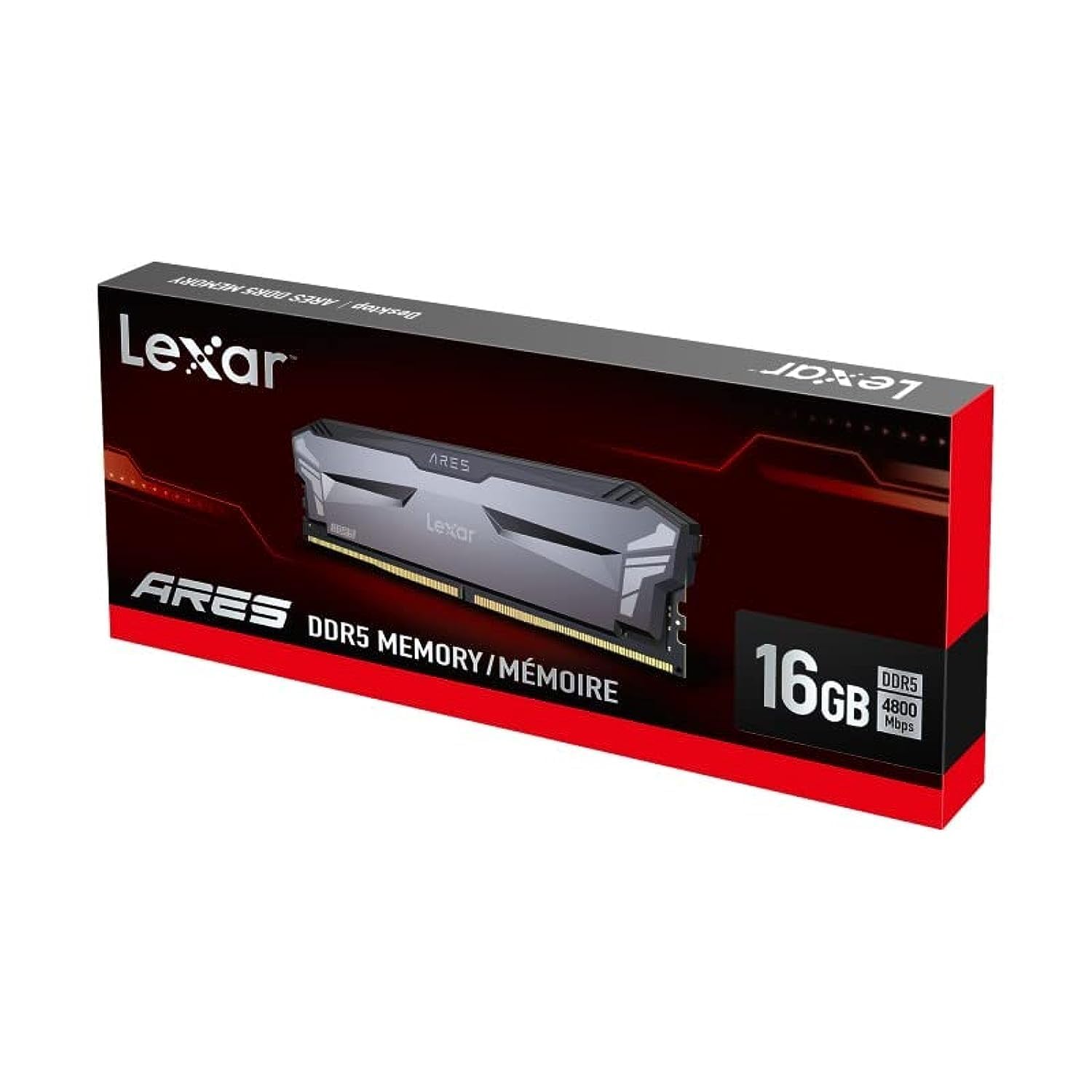 Lexar ARES 16GB DDR5 4800 (PC5 38400) حافظه بازی کامپیوتری دسکتاپ 288-Pin LD5DU016G-R4800GS2A