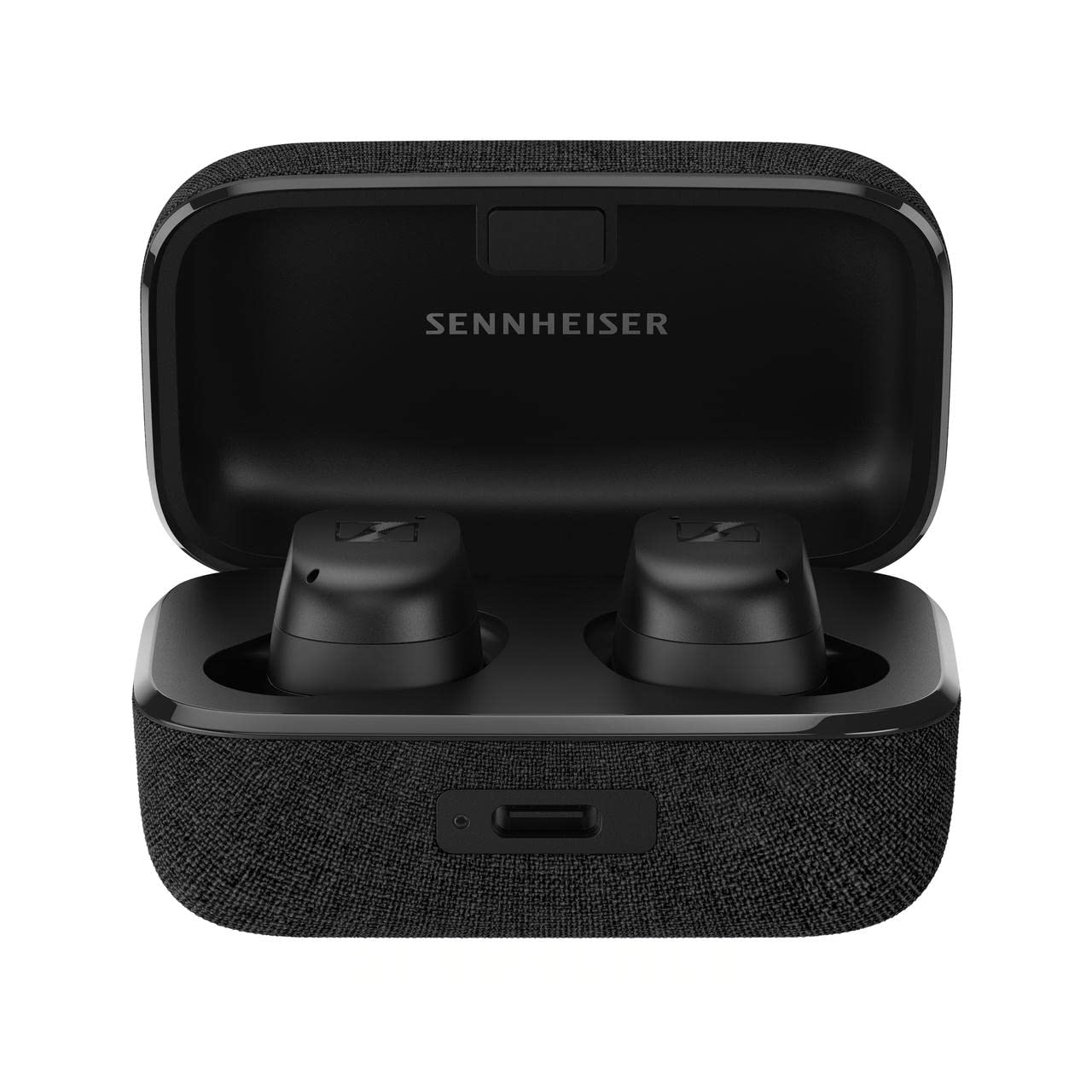 هدفون‌های بی‌سیم Sennheiser Consumer Audio Momentum True Wireless 3 با بلوتوث برای موسیقی و تماس‌ها با قابلیت کاهش نویز، محافظت در برابر آب IPX4، شارژ بی‌سیم Qi، عمر باتری 28 ساعته، رنگ مشکی، مدل 509180، سایز کوچک