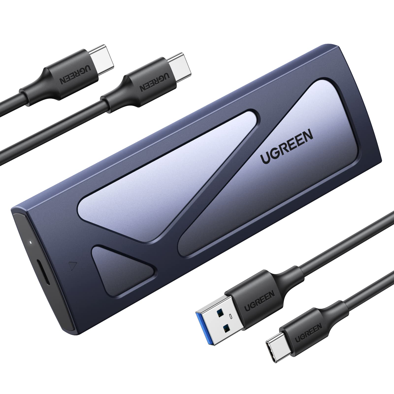 UGREEN M.2 NVMe Enclosure SSD Adapter 10Gbps USB C 3.2 Gen2, ابزار رایگان خارجی NVMe PCI-E Reader درایو جامد حالت اصلی رایانه‌های جامد USB جانشینی USB پشتیبانی می‌کند M و Kلیدهای B&M اندازه 2230/2242/2260/2280 SSDها NVMe-نقره‌ای