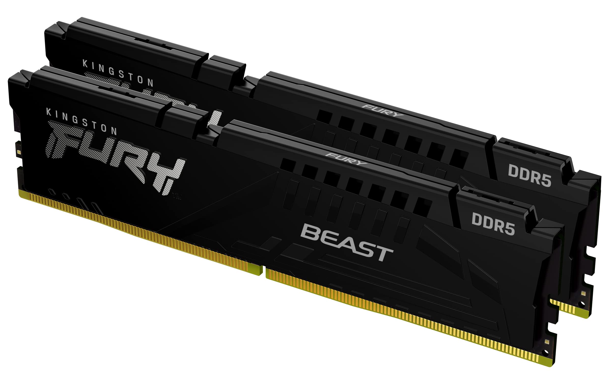 کینگستون FURY Beast DDR5 16GB 2x8GB 6000MT/s DDR5 CL40 DIMM کیت حافظه بازی رایانه رومیزی 2 عددی KF560C40BBK2 16، مشکی مشکی 16GB (2x8GB) اینتل XMP 6000MT/s (اینتل XMP)