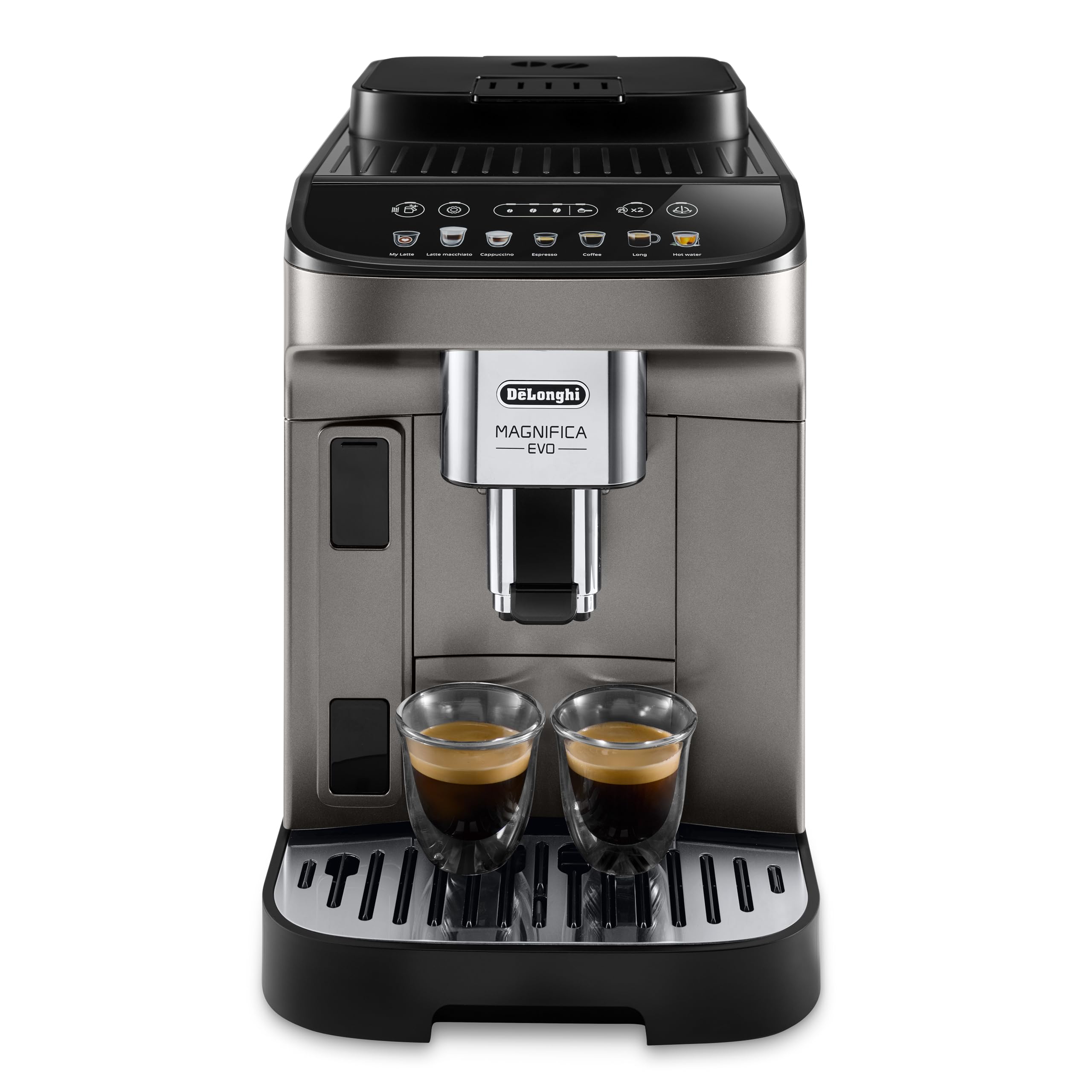 ماشین قهوه DE'LONGHI MAGNIFICA EVO ماشین قهوه اتوماتیک بن بِن، 9+ عملکرد، ایده‌آل برای اسپرسو، آمریکانو، کاپوچینو، لاته، ماکیاتو و خیلی رسپی‌های دیگر قهوه مانند ECAM290.81.TB
