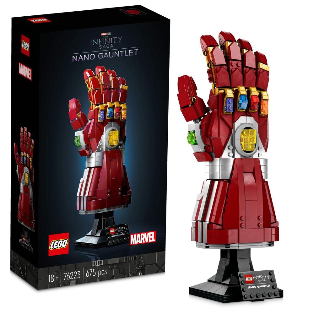 مدل LEGO 76223 Super Heroes Marvel Nano Gauntlet با هشتگان بی نهایت، مجموعه فیلم مردان آخر و همسران، هدیه ایده‌آل برای مردان، زنان، شوهر، همسر، او و او