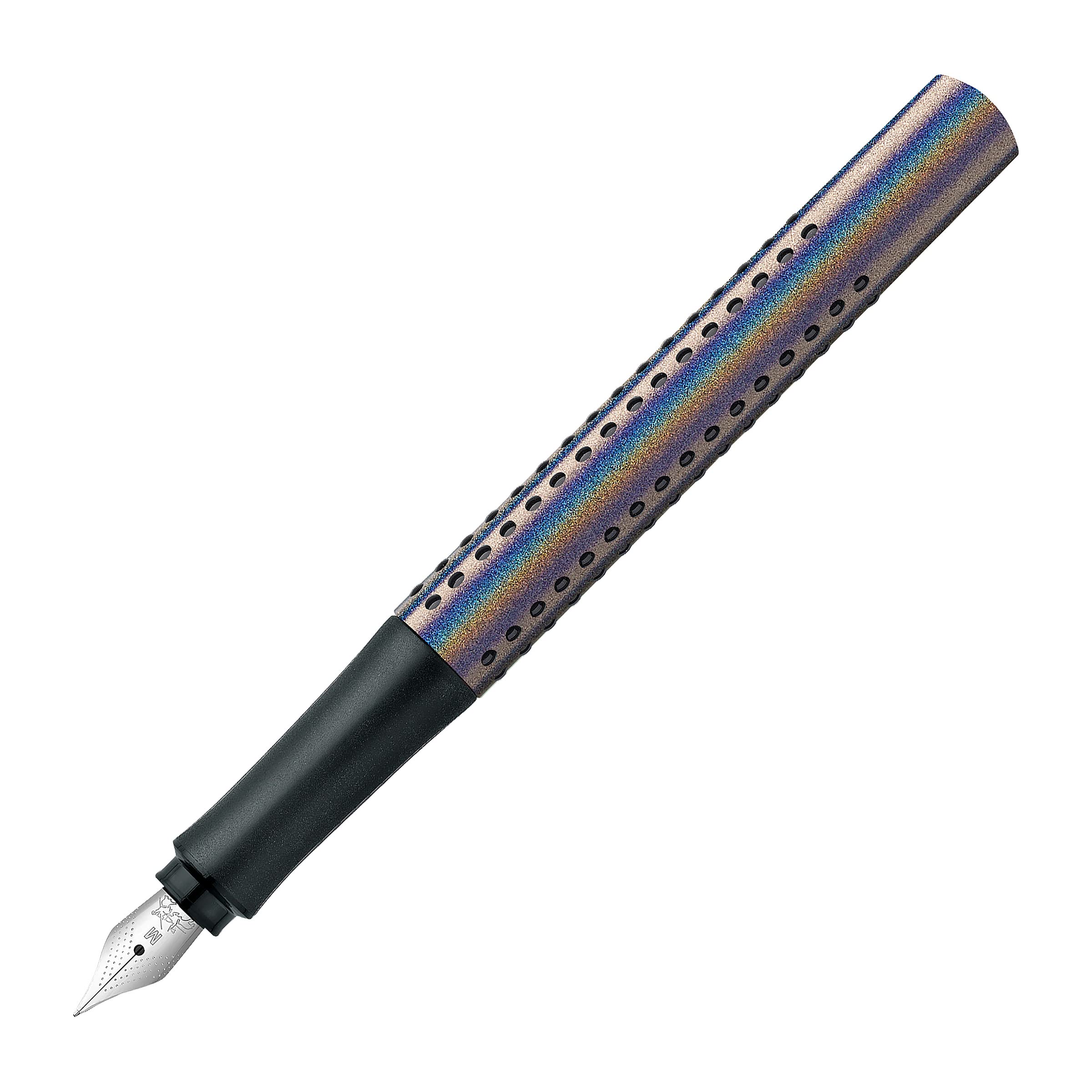 قلم خودکار Faber-Castell Grip Edition Glam - مدل قلم با نوک متوسط، رنگ نقره‌ای Glam، نوک قلم نقره‌ای متوسط، تک نوک