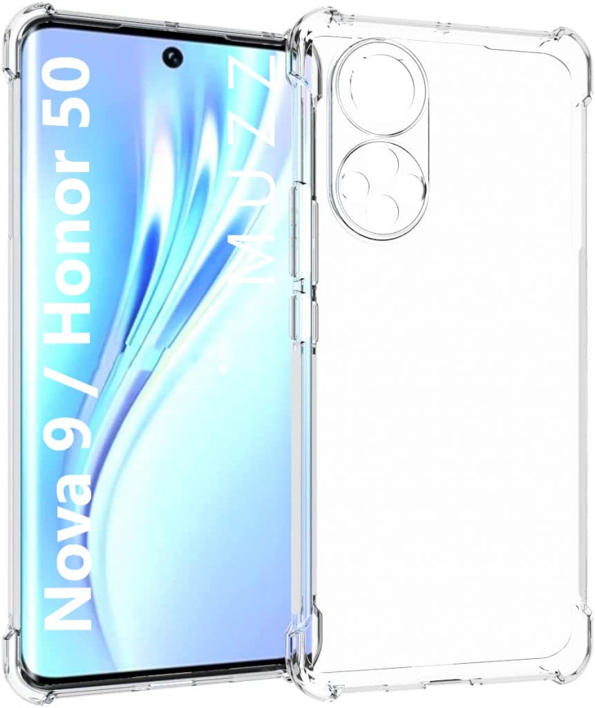 محافظ ژله‌ای نرم شفاف Muzz برای Huawei Honor 50 5G / Huawei Nova 9، با بالشتک ضدضربه شفاف