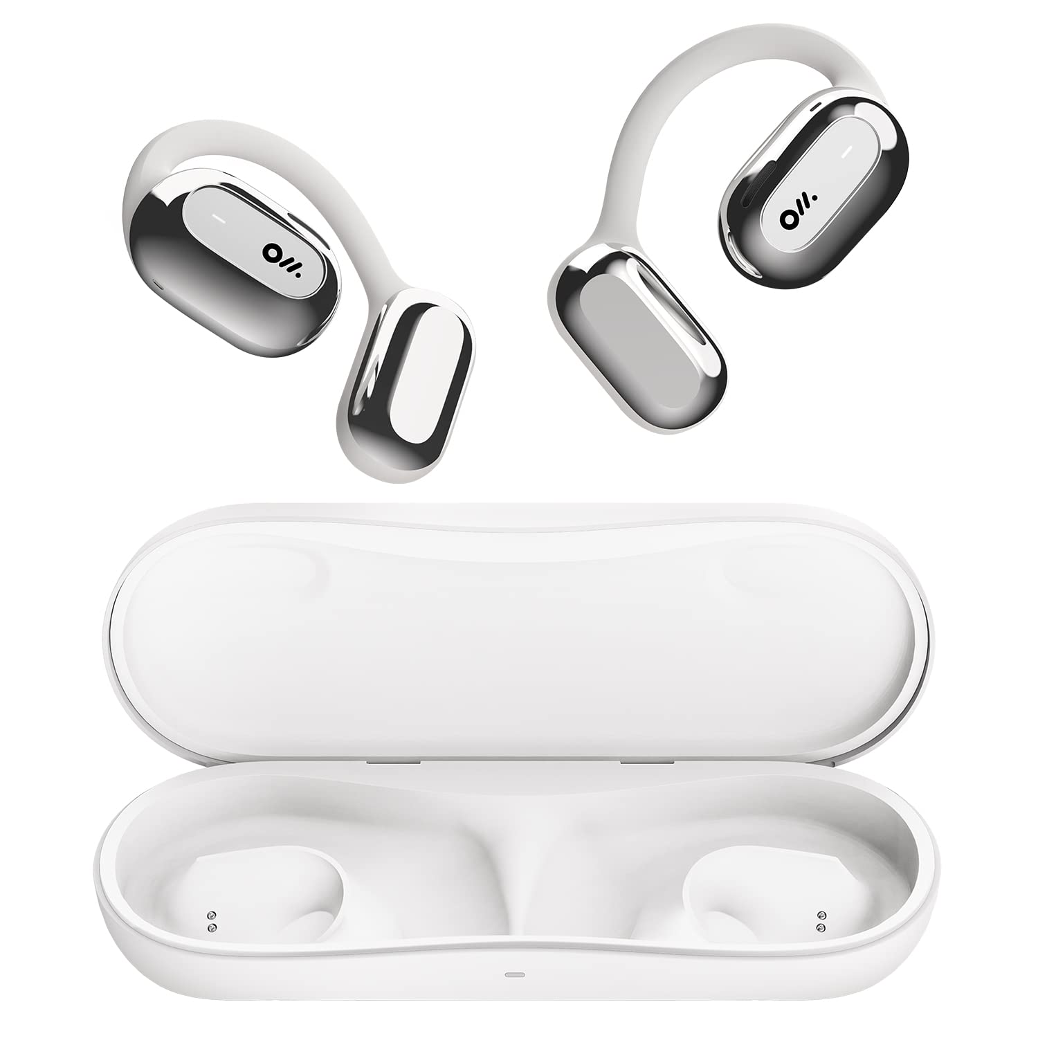 هدفون بی‌سیم Oladance Open Ear با بلوتوث 5.2 برای اندروید و آیفون، هدفون بی‌سیم Open Ear با دو درایور داینامیک 16.5 میلی‌متری، تا 16 ساعت زمان پخش، هدفون ورزشی ضدآب - رنگ نقره‌ای فضایی