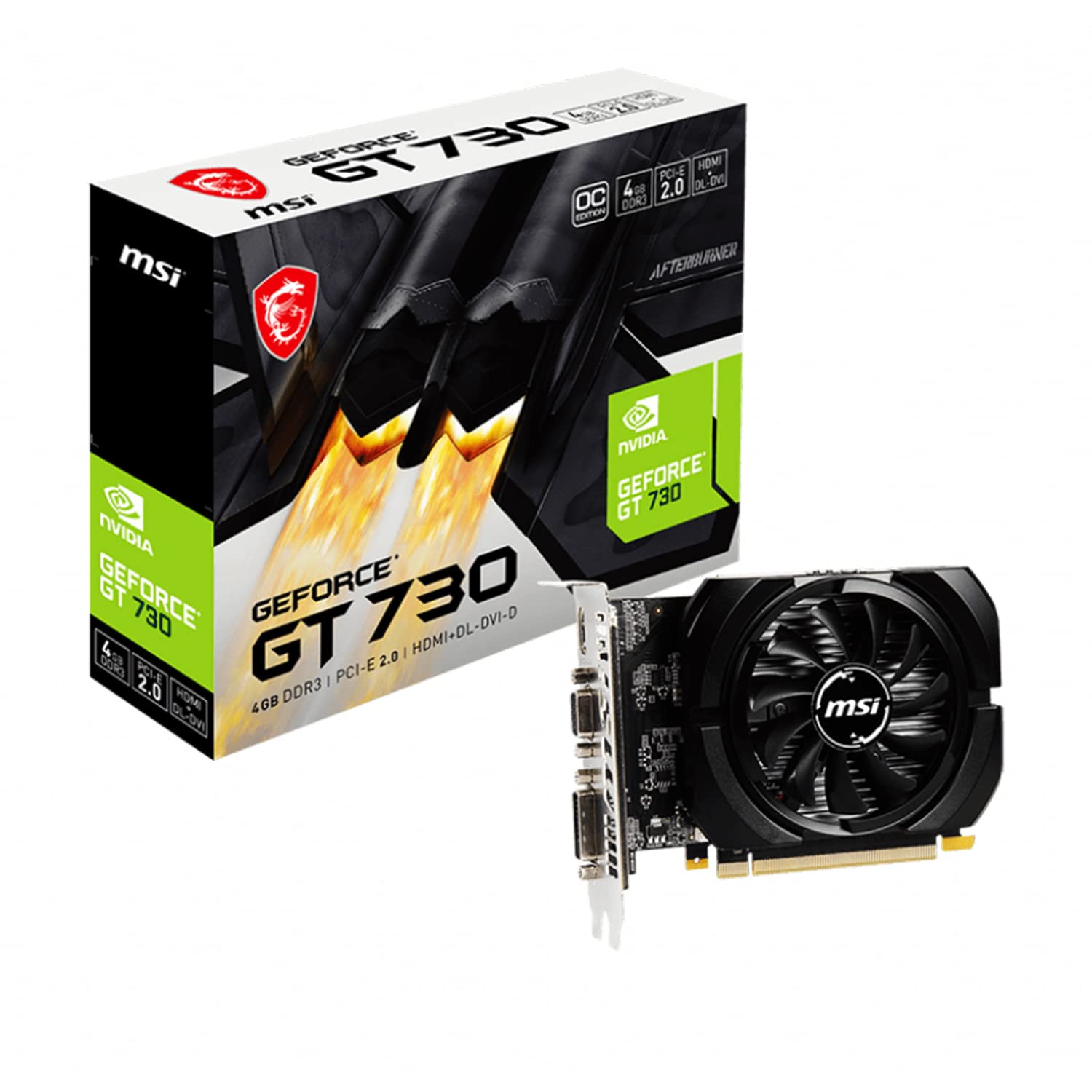 کارت گرافیک MSI GeForce GT 730 ddr3_sdram pci_e_x4 4GB - 4GB DDR3، PCI Express 2.0، DVI-D x1، D-SUB x1، HDMI 1.4a x1 (N730K-4GD3/OCV1)
