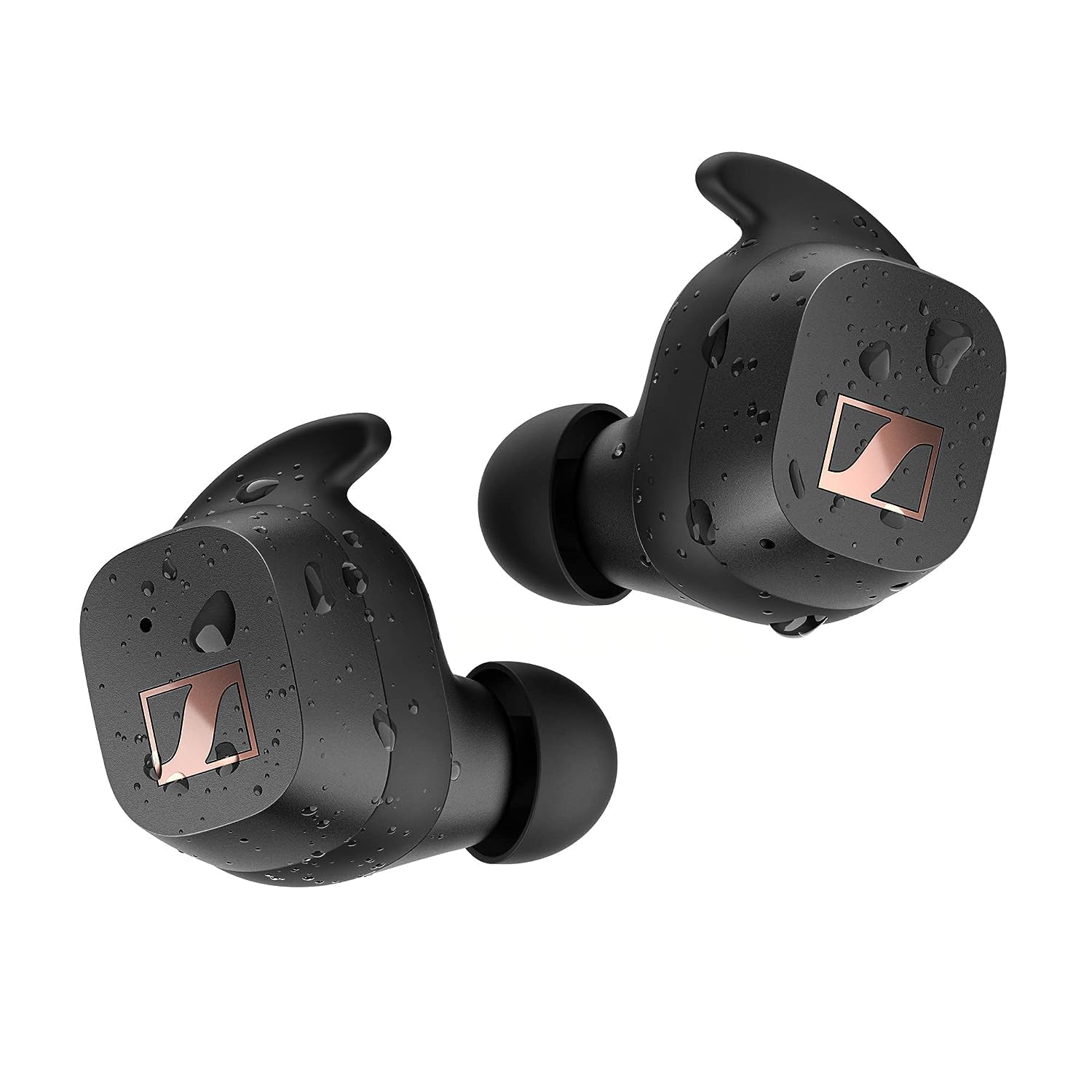 هدفون بی‌سیم اسپرت Sennheiser - هدفون بلوتوث در گوش برای سبک زندگی فعال، موسیقی و تماس با صدای قابل تنظیم، لغو نویز، کنترل لمسی، ای پی ۵۴ و عمر باتری ۲۷ ساعته Small Black