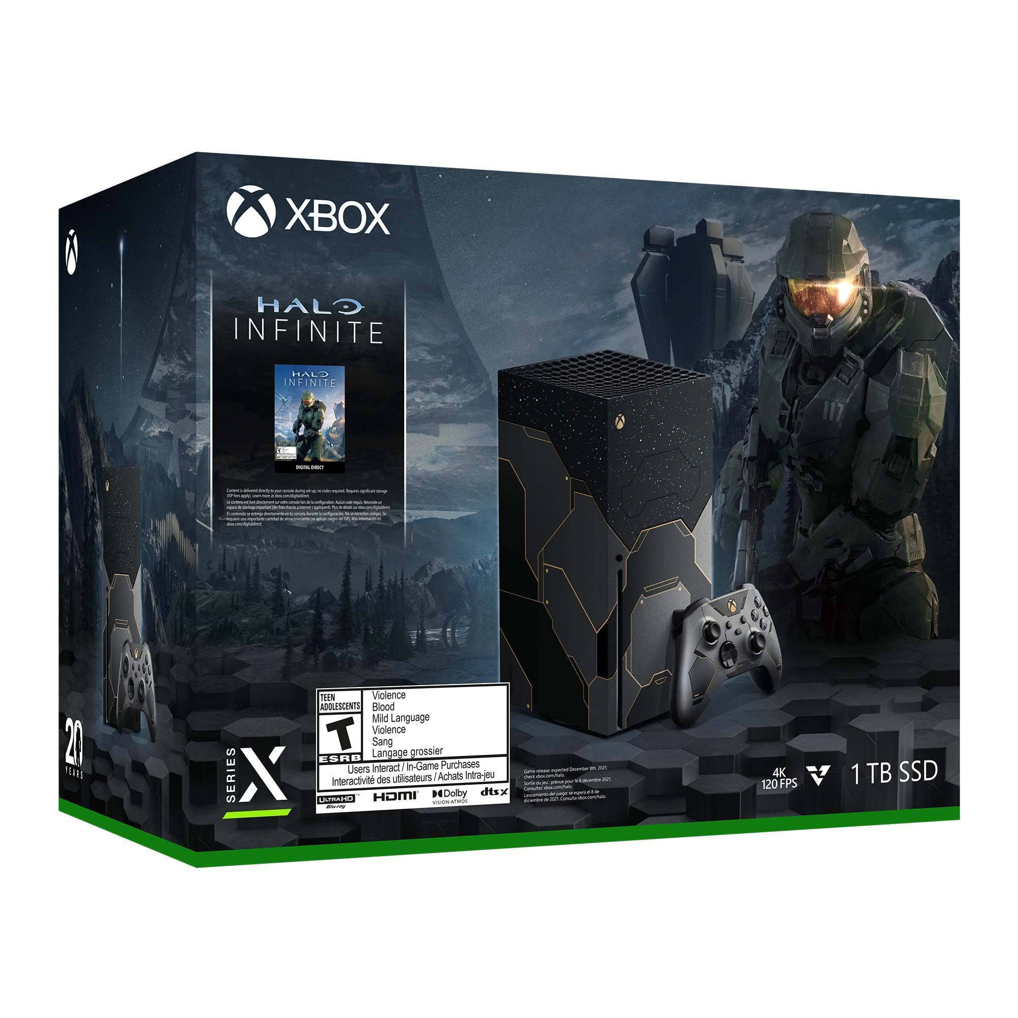 بسته محدود Microsoft 1TB Xbox Series X Halo Infinite - سازگار با عقب‌تر بازهای هزاران بازی، حافظه 16GB GDDR6، 4K UHD Blu-Ray، تا 8K HDR