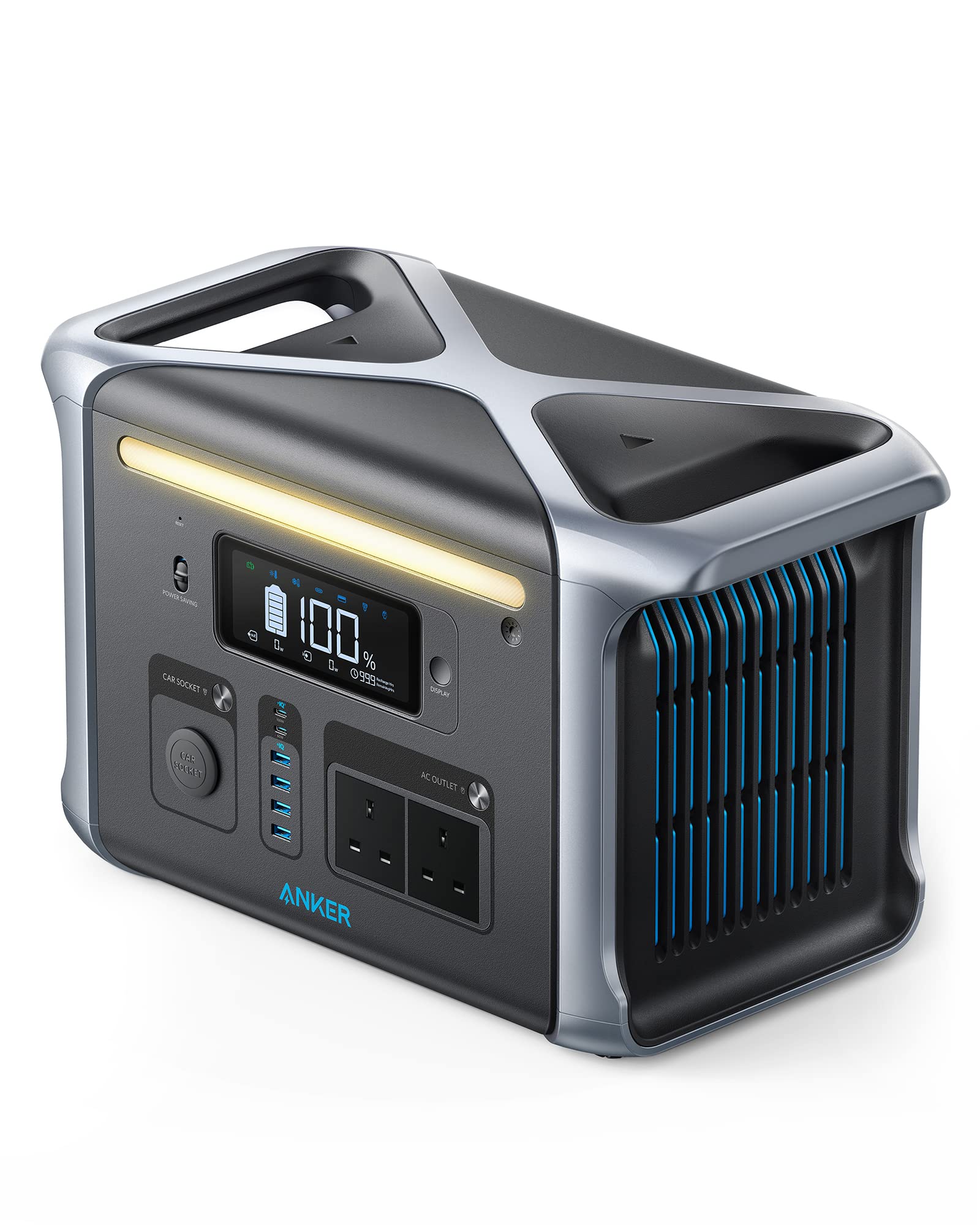 انکر SOLIX F1200 ایستگاه تغذیه قابل حمل، PowerHouse 757، ژنراتور خورشیدی 1500 وات، 1229Wh باتری ژنراتور برای استفاده در خانه، ایستگاه تغذیه LiFePO4 برای کمپینگ خارجی و کاروان‌ها (پنل خورشیدی اختیاری)