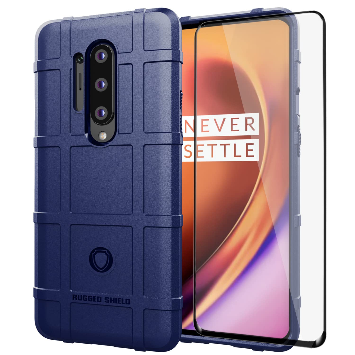 کیس تلفن Asuwish برای OnePlus 8 Pro همراه با پوشش محافظ صفحه نمایش شیشه ای و فیلم موبایل سخت و نازک و لوازم جانبی سلولی همراه و محافظتی برای زنان و مردان آبی آبی برای Oneplus 8 Pro