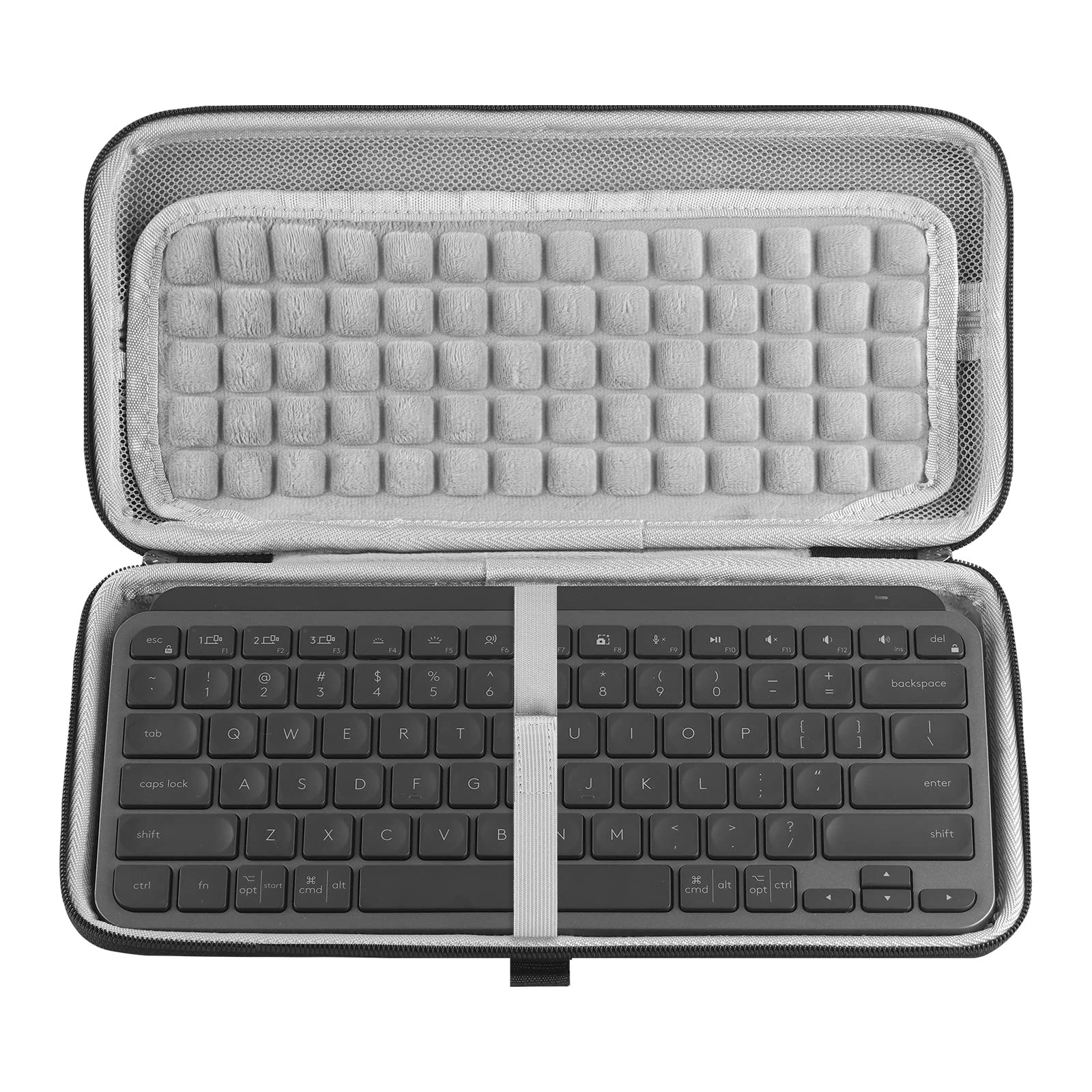 کیف حمل و نقل مقاوم گیکریا برای کیبورد Logitech MX Keys Mini، کیبورد بی‌سیم روشنایی کم (خاکستری)، سازگار است.
